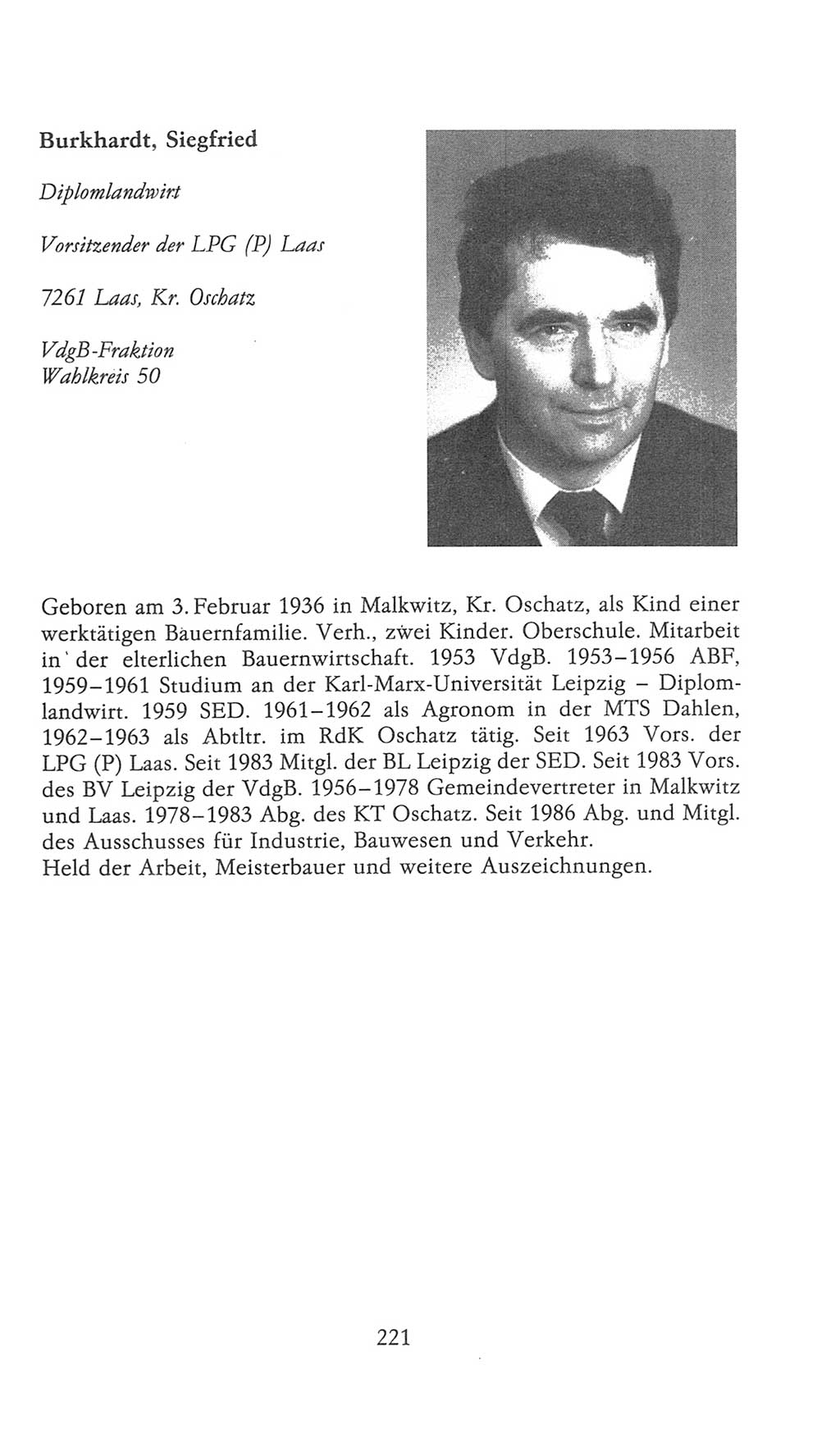Volkskammer (VK) der Deutschen Demokratischen Republik (DDR), 9. Wahlperiode 1986-1990, Seite 221 (VK. DDR 9. WP. 1986-1990, S. 221)