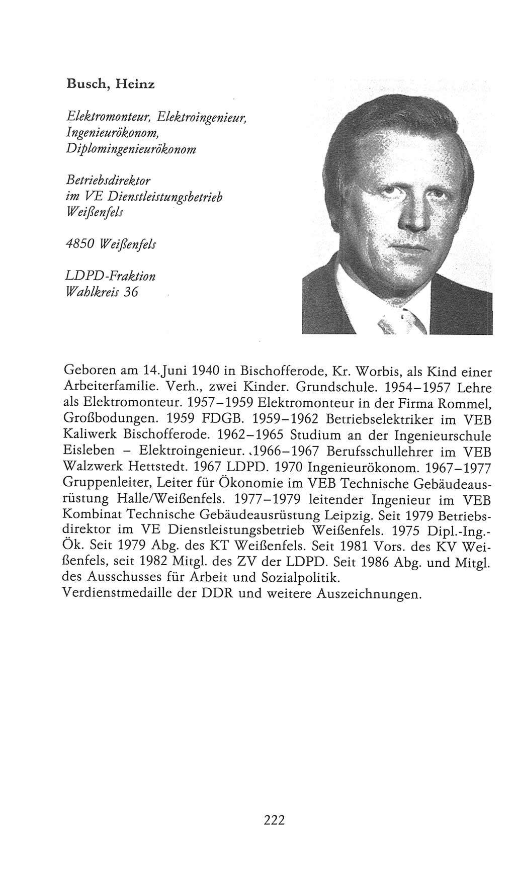 Volkskammer (VK) der Deutschen Demokratischen Republik (DDR), 9. Wahlperiode 1986-1990, Seite 222 (VK. DDR 9. WP. 1986-1990, S. 222)