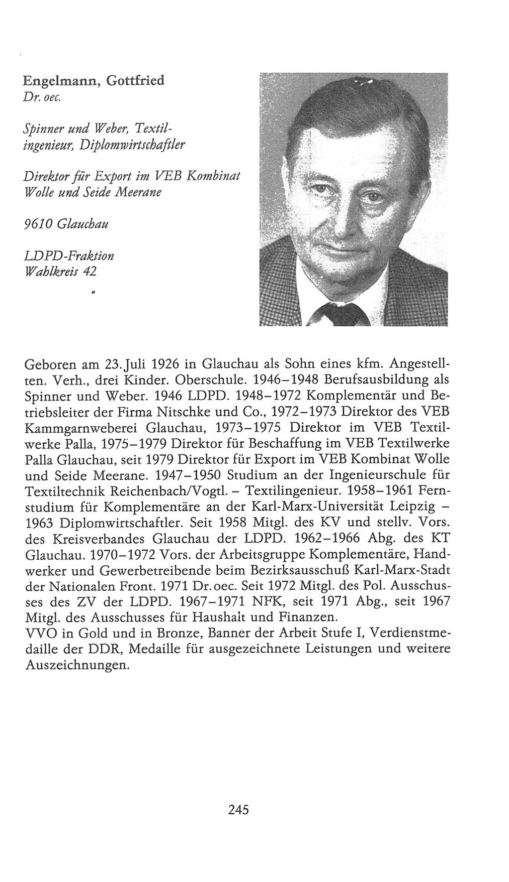 Volkskammer (VK) der Deutschen Demokratischen Republik (DDR), 9. Wahlperiode 1986-1990, Seite 245 (VK. DDR 9. WP. 1986-1990, S. 245)