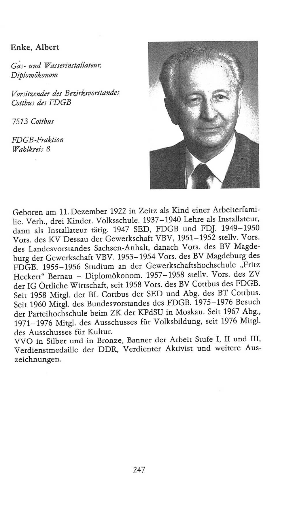 Volkskammer (VK) der Deutschen Demokratischen Republik (DDR), 9. Wahlperiode 1986-1990, Seite 247 (VK. DDR 9. WP. 1986-1990, S. 247)