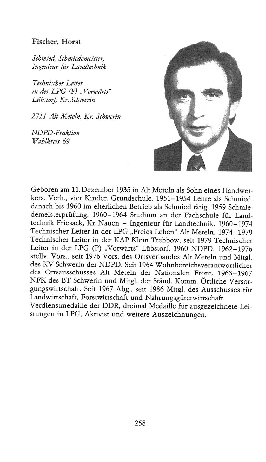 Volkskammer (VK) der Deutschen Demokratischen Republik (DDR), 9. Wahlperiode 1986-1990, Seite 258 (VK. DDR 9. WP. 1986-1990, S. 258)