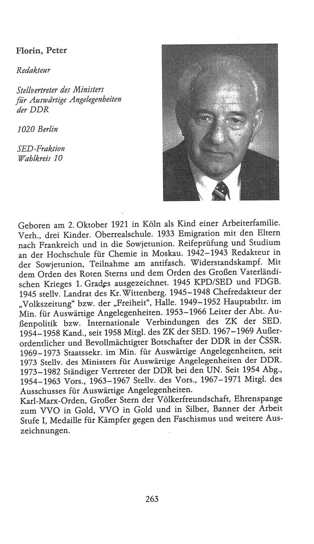 Volkskammer (VK) der Deutschen Demokratischen Republik (DDR), 9. Wahlperiode 1986-1990, Seite 263 (VK. DDR 9. WP. 1986-1990, S. 263)