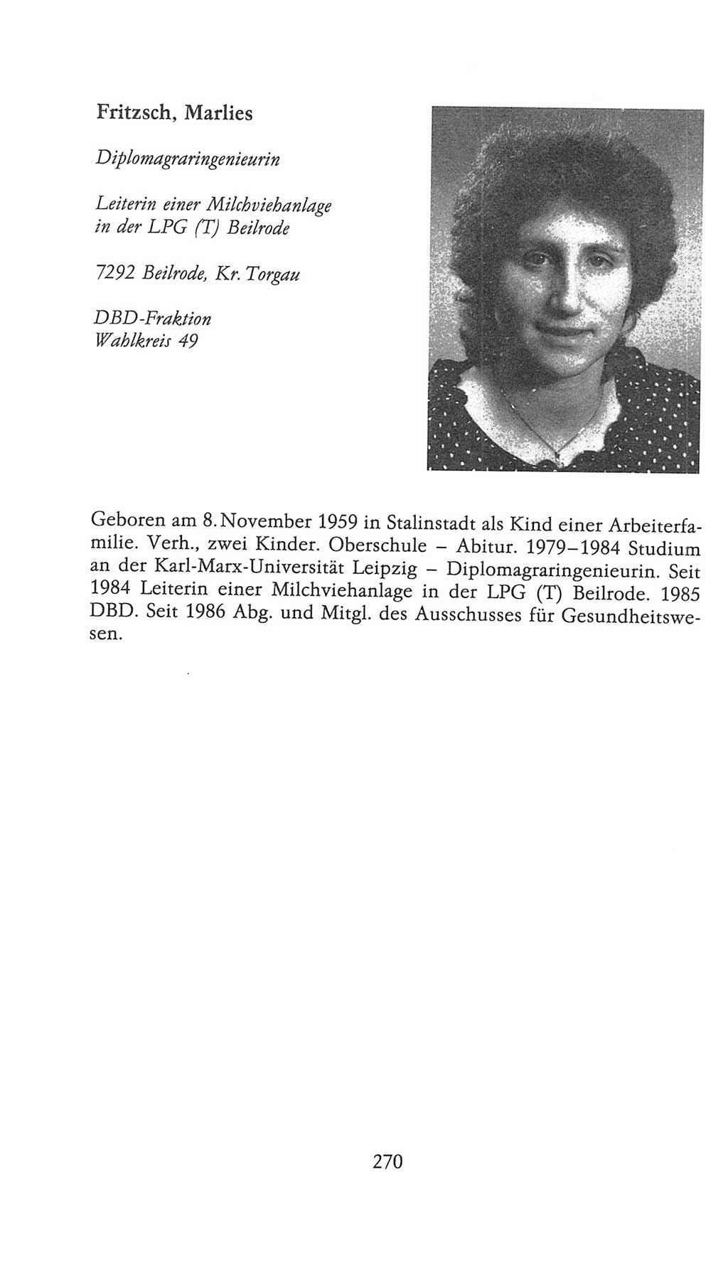 Volkskammer (VK) der Deutschen Demokratischen Republik (DDR), 9. Wahlperiode 1986-1990, Seite 270 (VK. DDR 9. WP. 1986-1990, S. 270)