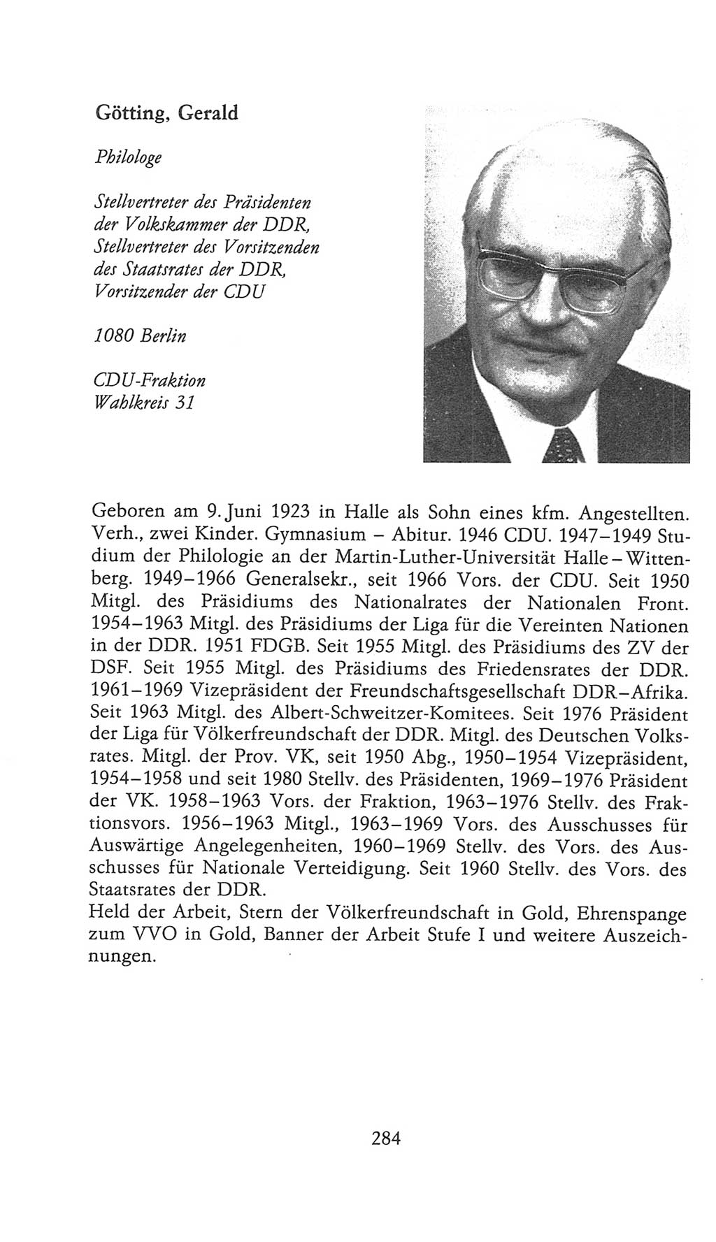 Volkskammer (VK) der Deutschen Demokratischen Republik (DDR), 9. Wahlperiode 1986-1990, Seite 284 (VK. DDR 9. WP. 1986-1990, S. 284)