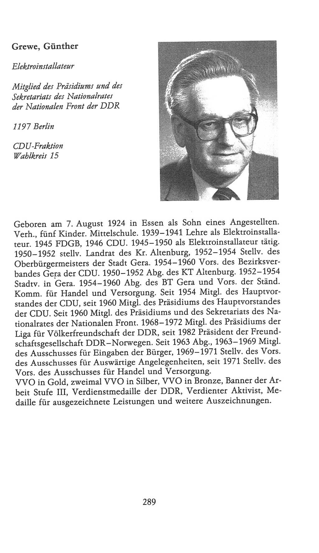 Volkskammer (VK) der Deutschen Demokratischen Republik (DDR), 9. Wahlperiode 1986-1990, Seite 289 (VK. DDR 9. WP. 1986-1990, S. 289)