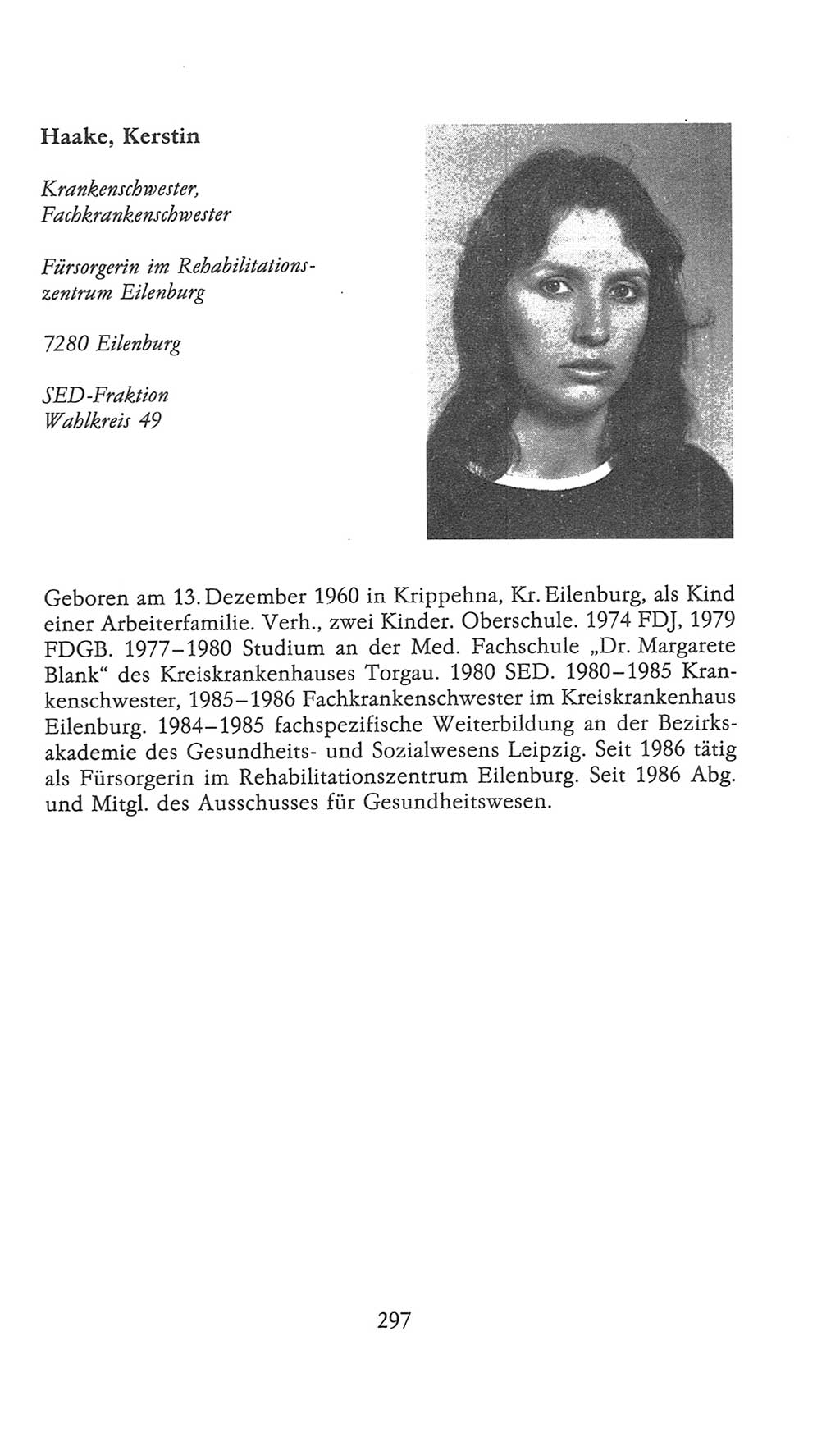Volkskammer (VK) der Deutschen Demokratischen Republik (DDR), 9. Wahlperiode 1986-1990, Seite 297 (VK. DDR 9. WP. 1986-1990, S. 297)