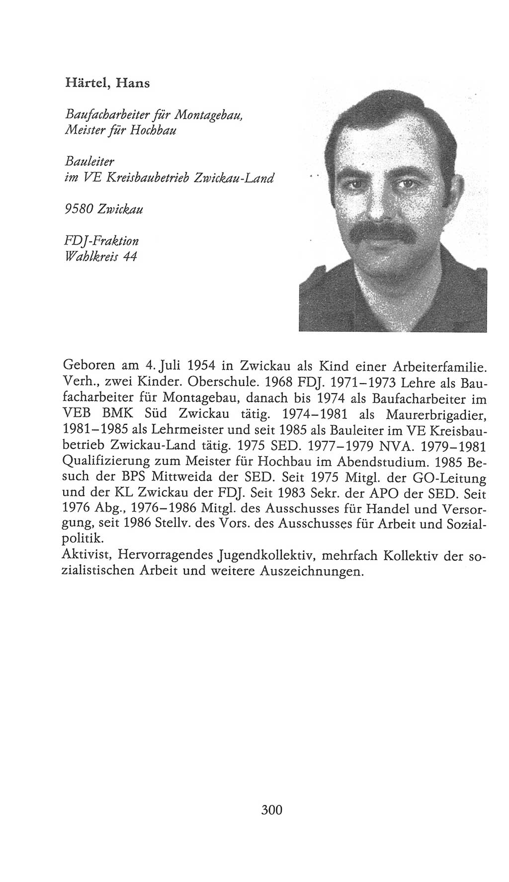 Volkskammer (VK) der Deutschen Demokratischen Republik (DDR), 9. Wahlperiode 1986-1990, Seite 300 (VK. DDR 9. WP. 1986-1990, S. 300)