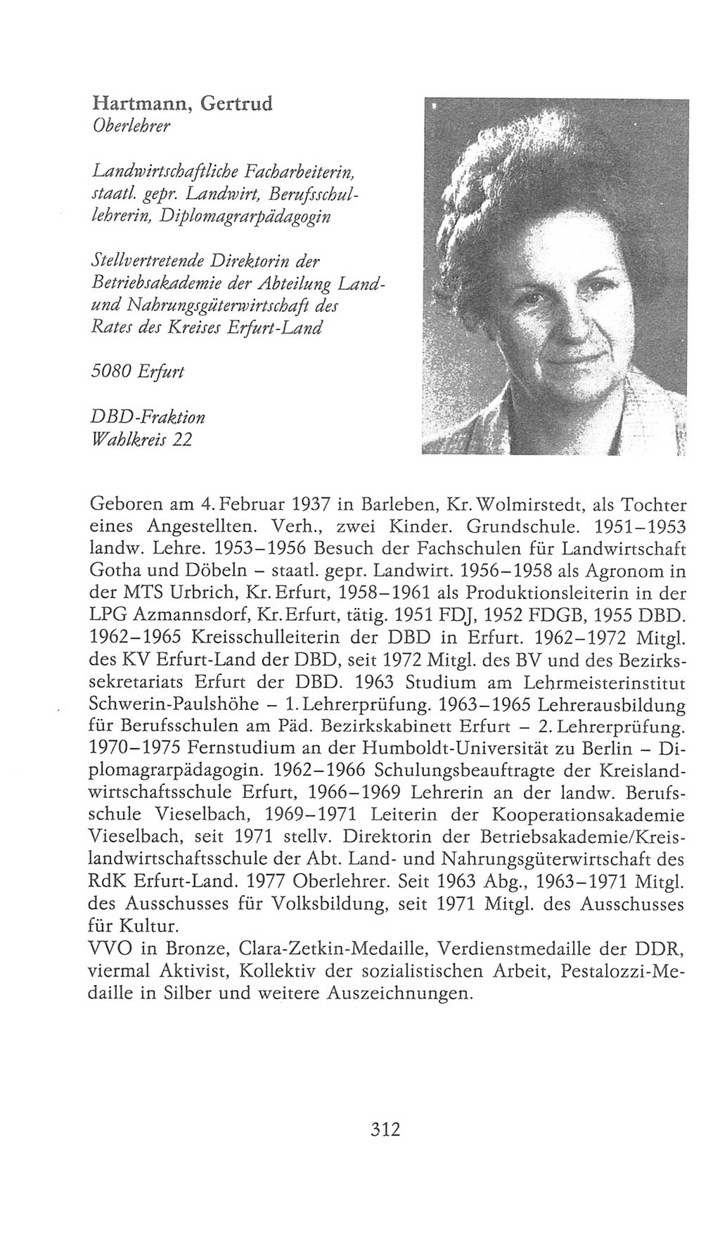 Volkskammer (VK) der Deutschen Demokratischen Republik (DDR), 9. Wahlperiode 1986-1990, Seite 312 (VK. DDR 9. WP. 1986-1990, S. 312)