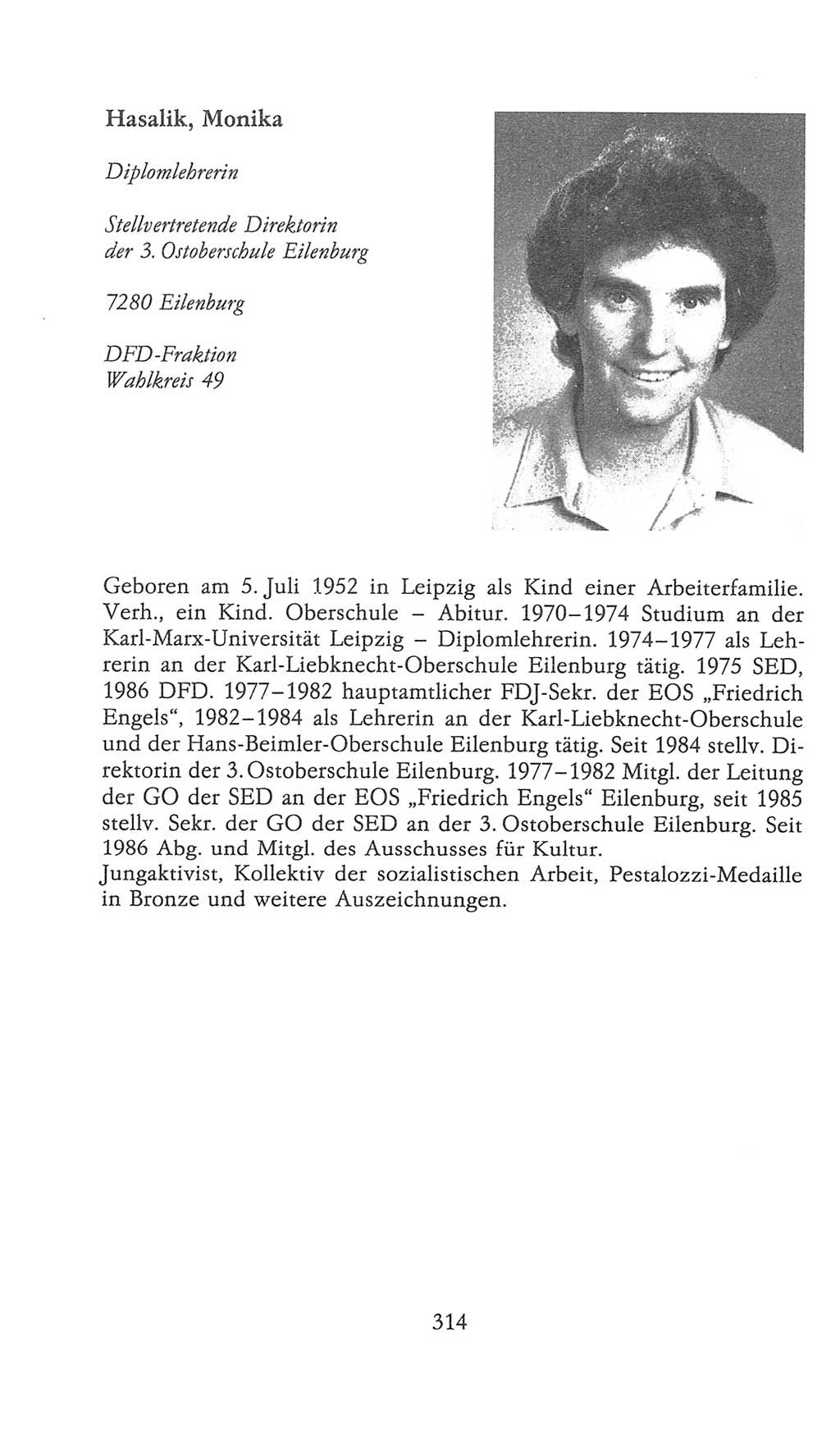 Volkskammer (VK) der Deutschen Demokratischen Republik (DDR), 9. Wahlperiode 1986-1990, Seite 314 (VK. DDR 9. WP. 1986-1990, S. 314)