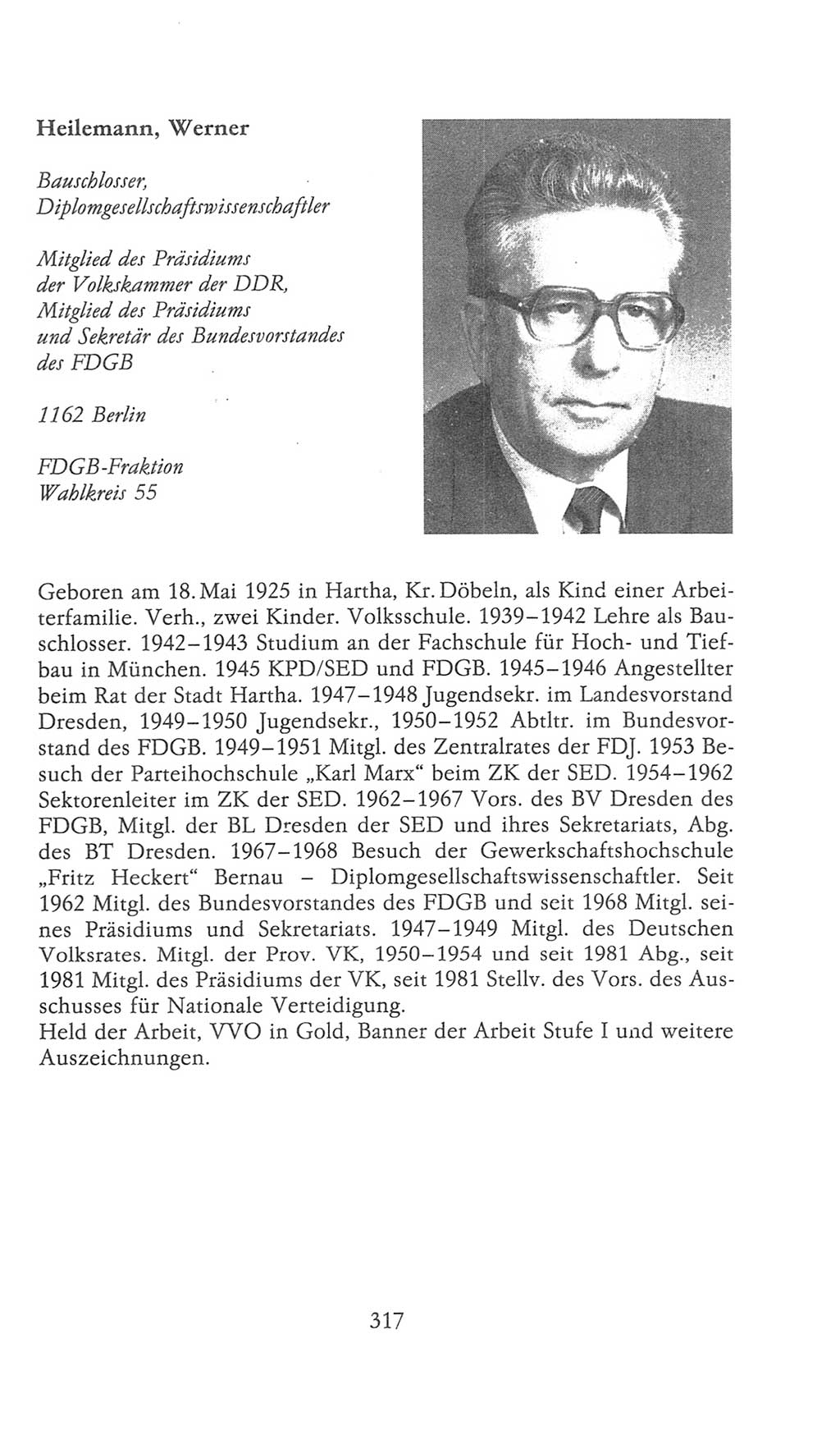 Volkskammer (VK) der Deutschen Demokratischen Republik (DDR), 9. Wahlperiode 1986-1990, Seite 317 (VK. DDR 9. WP. 1986-1990, S. 317)