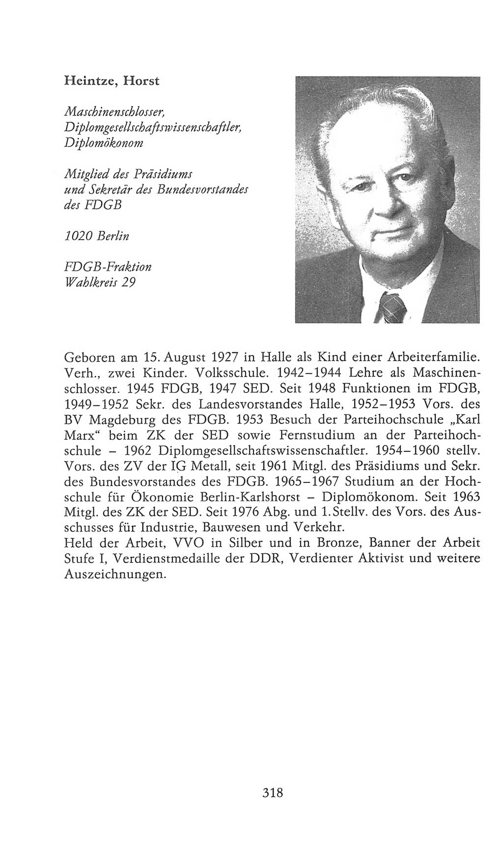 Volkskammer (VK) der Deutschen Demokratischen Republik (DDR), 9. Wahlperiode 1986-1990, Seite 318 (VK. DDR 9. WP. 1986-1990, S. 318)