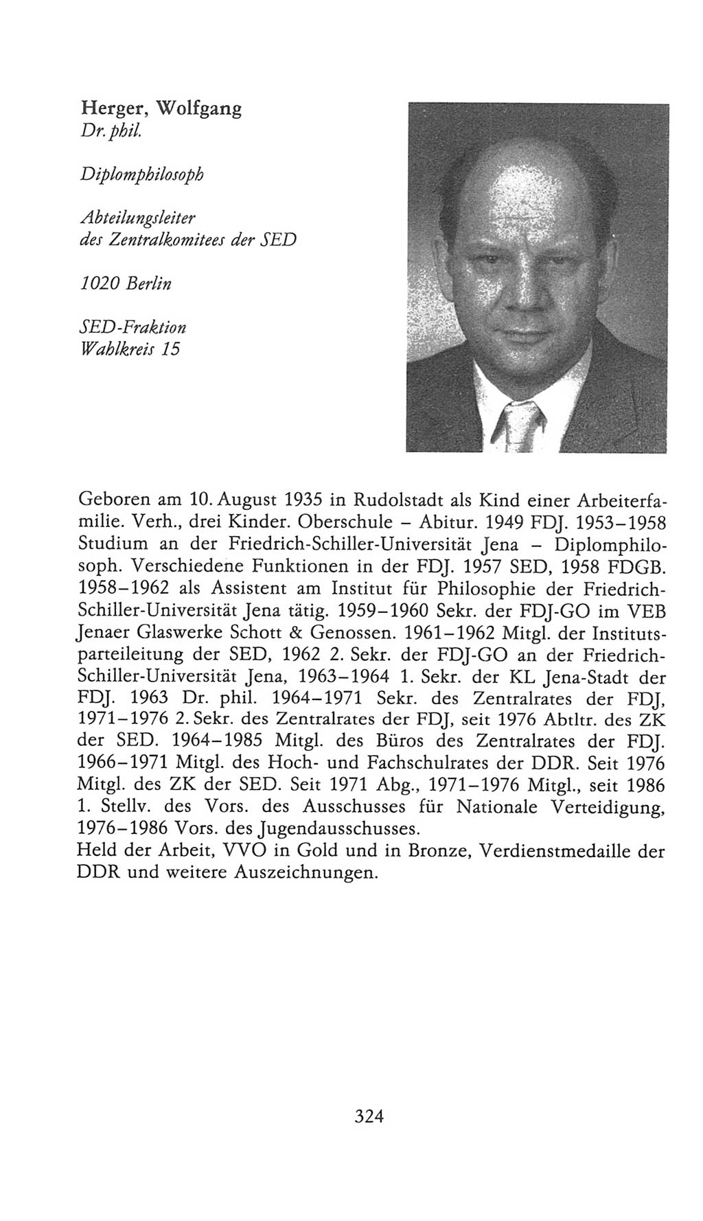Volkskammer (VK) der Deutschen Demokratischen Republik (DDR), 9. Wahlperiode 1986-1990, Seite 324 (VK. DDR 9. WP. 1986-1990, S. 324)