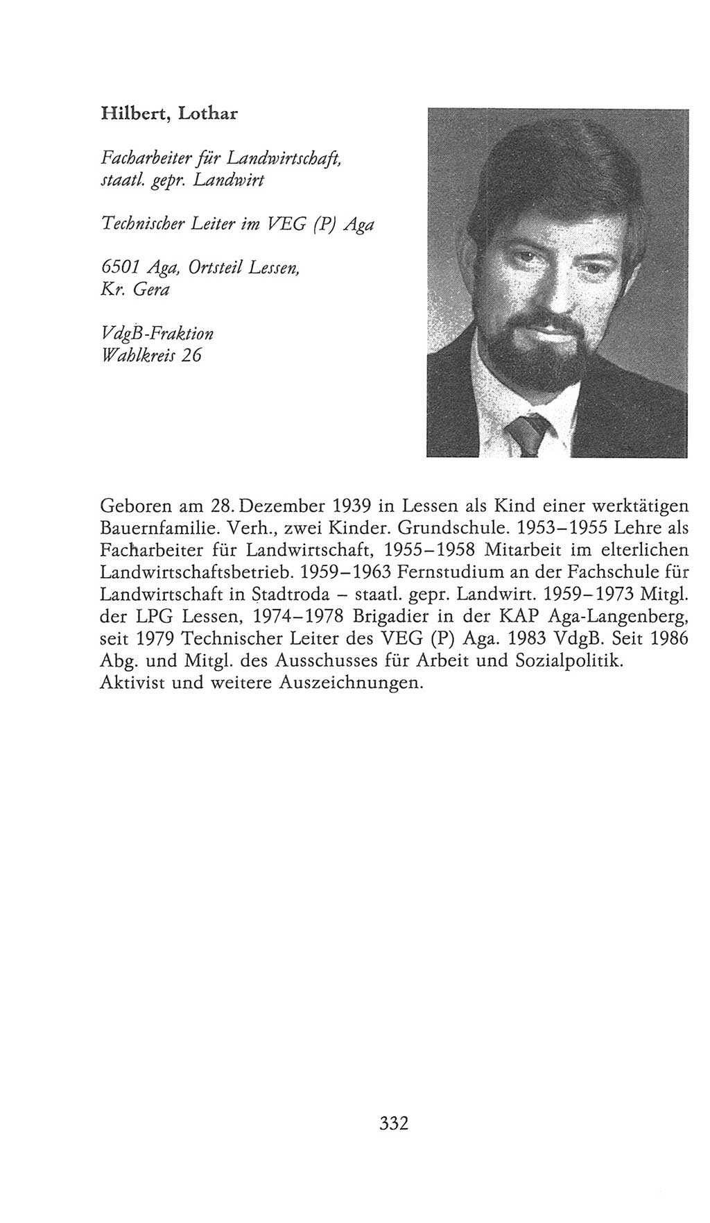 Volkskammer (VK) der Deutschen Demokratischen Republik (DDR), 9. Wahlperiode 1986-1990, Seite 332 (VK. DDR 9. WP. 1986-1990, S. 332)