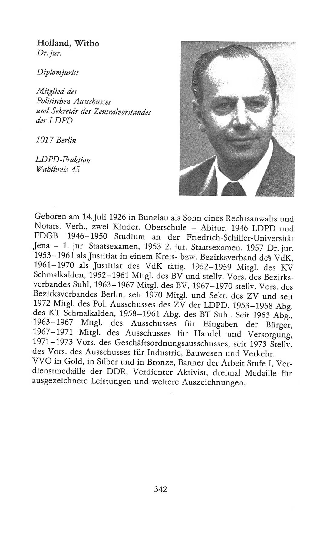 Volkskammer (VK) der Deutschen Demokratischen Republik (DDR), 9. Wahlperiode 1986-1990, Seite 342 (VK. DDR 9. WP. 1986-1990, S. 342)