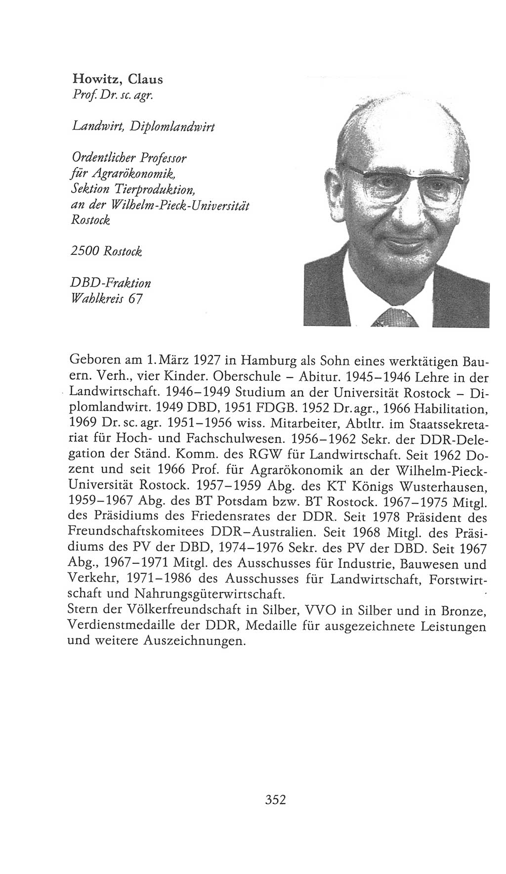 Volkskammer (VK) der Deutschen Demokratischen Republik (DDR), 9. Wahlperiode 1986-1990, Seite 352 (VK. DDR 9. WP. 1986-1990, S. 352)
