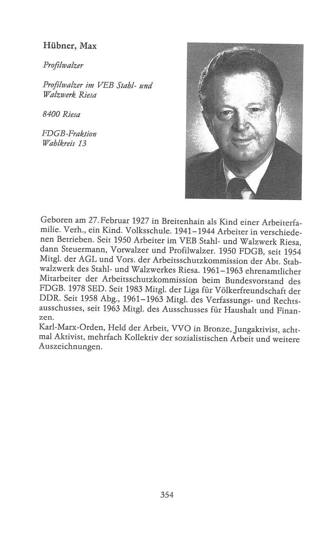 Volkskammer (VK) der Deutschen Demokratischen Republik (DDR), 9. Wahlperiode 1986-1990, Seite 354 (VK. DDR 9. WP. 1986-1990, S. 354)