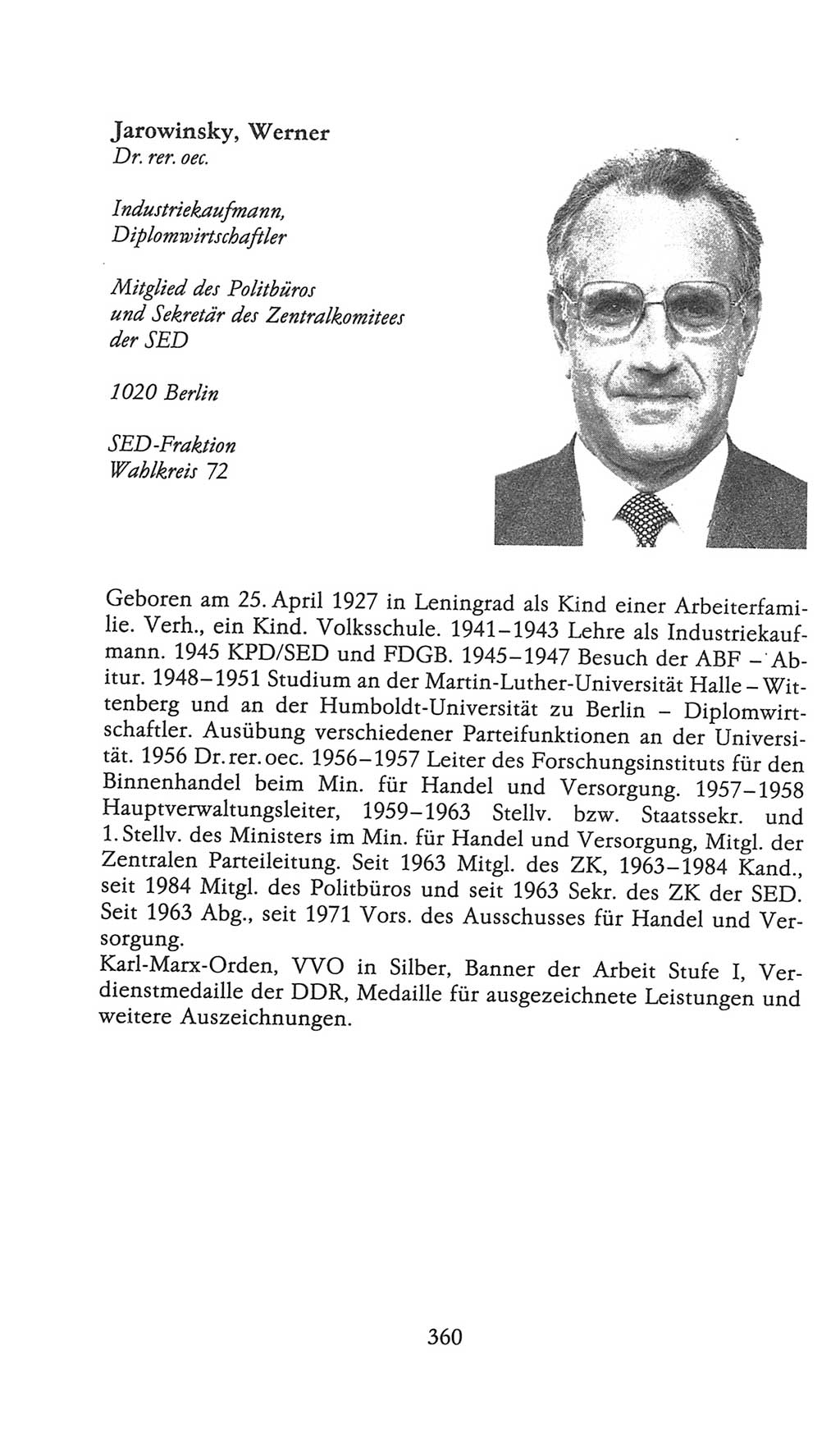 Volkskammer (VK) der Deutschen Demokratischen Republik (DDR), 9. Wahlperiode 1986-1990, Seite 360 (VK. DDR 9. WP. 1986-1990, S. 360)