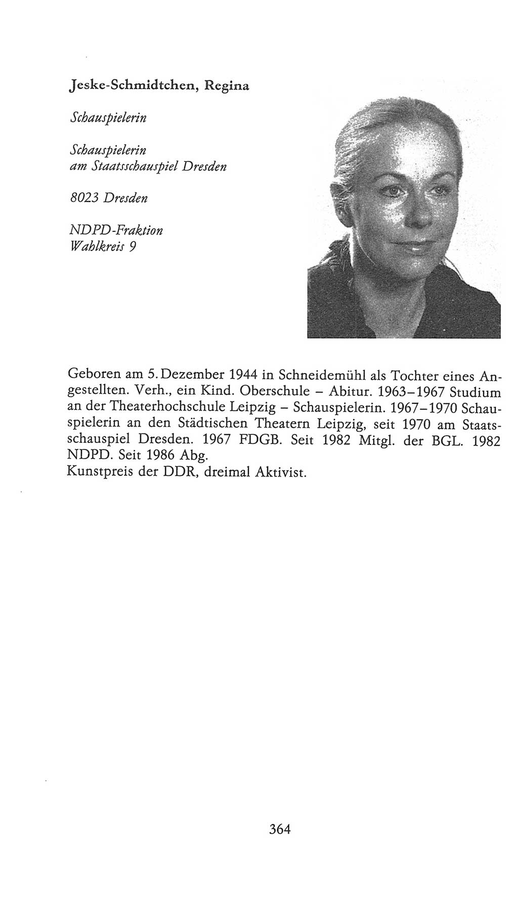 Volkskammer (VK) der Deutschen Demokratischen Republik (DDR), 9. Wahlperiode 1986-1990, Seite 364 (VK. DDR 9. WP. 1986-1990, S. 364)