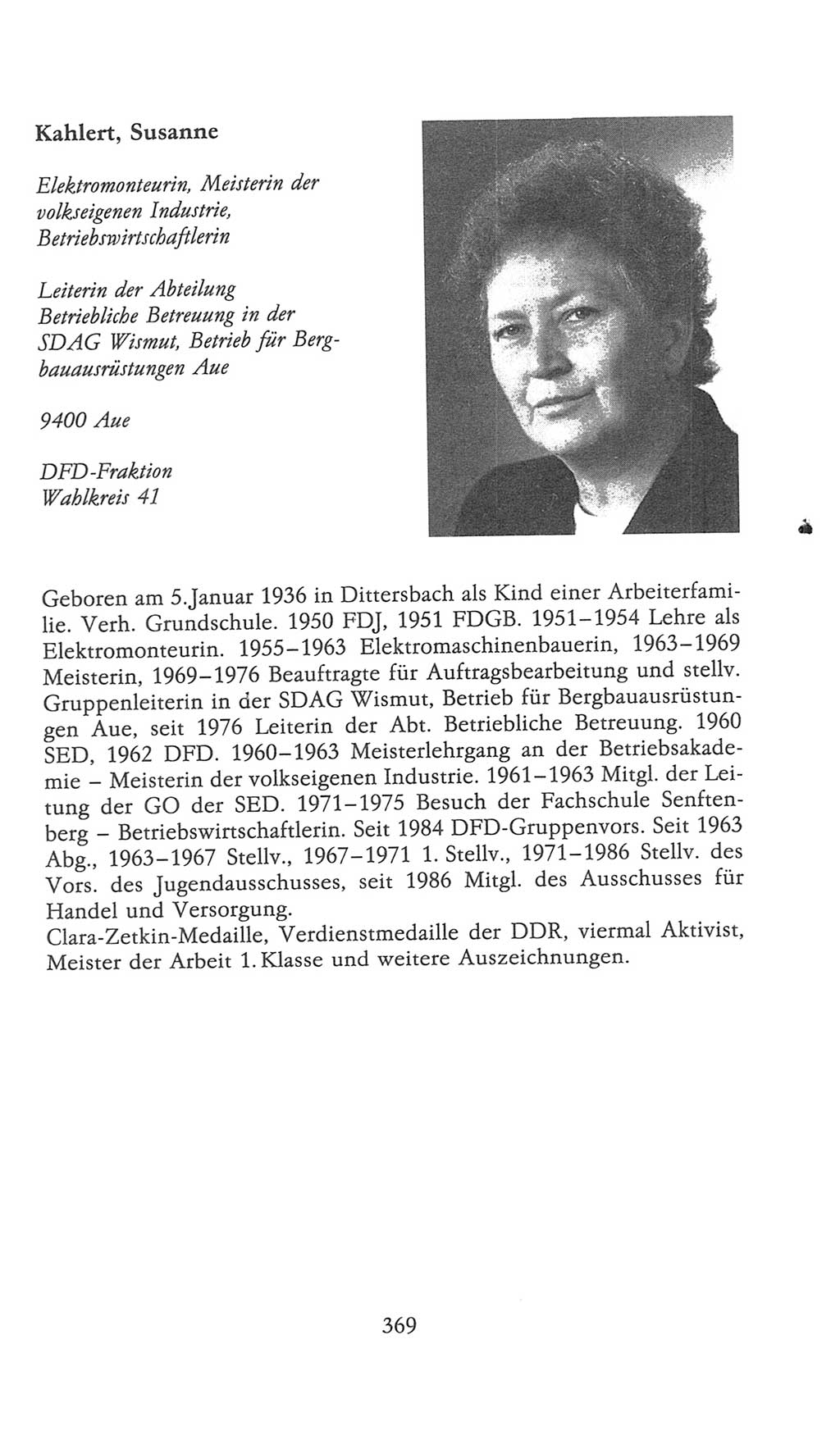 Volkskammer (VK) der Deutschen Demokratischen Republik (DDR), 9. Wahlperiode 1986-1990, Seite 369 (VK. DDR 9. WP. 1986-1990, S. 369)
