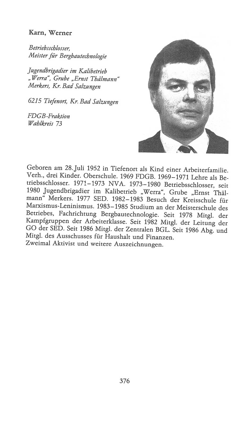 Volkskammer (VK) der Deutschen Demokratischen Republik (DDR), 9. Wahlperiode 1986-1990, Seite 376 (VK. DDR 9. WP. 1986-1990, S. 376)