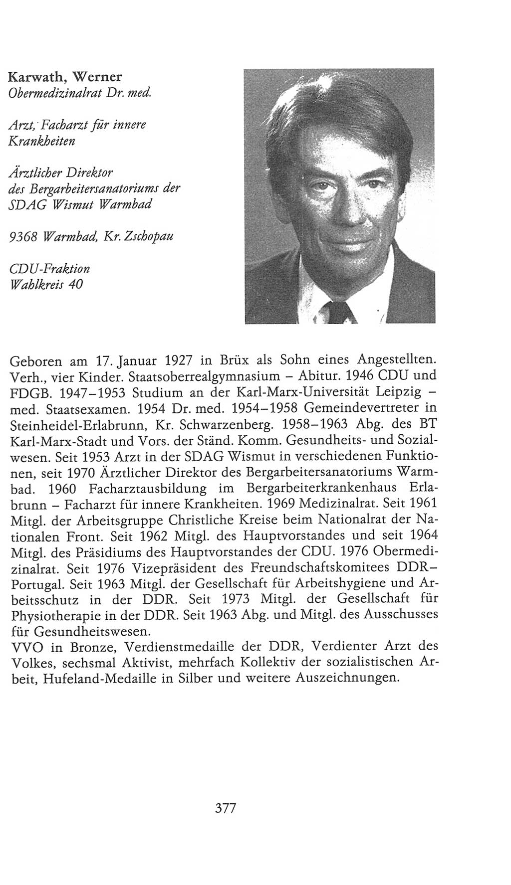 Volkskammer (VK) der Deutschen Demokratischen Republik (DDR), 9. Wahlperiode 1986-1990, Seite 377 (VK. DDR 9. WP. 1986-1990, S. 377)