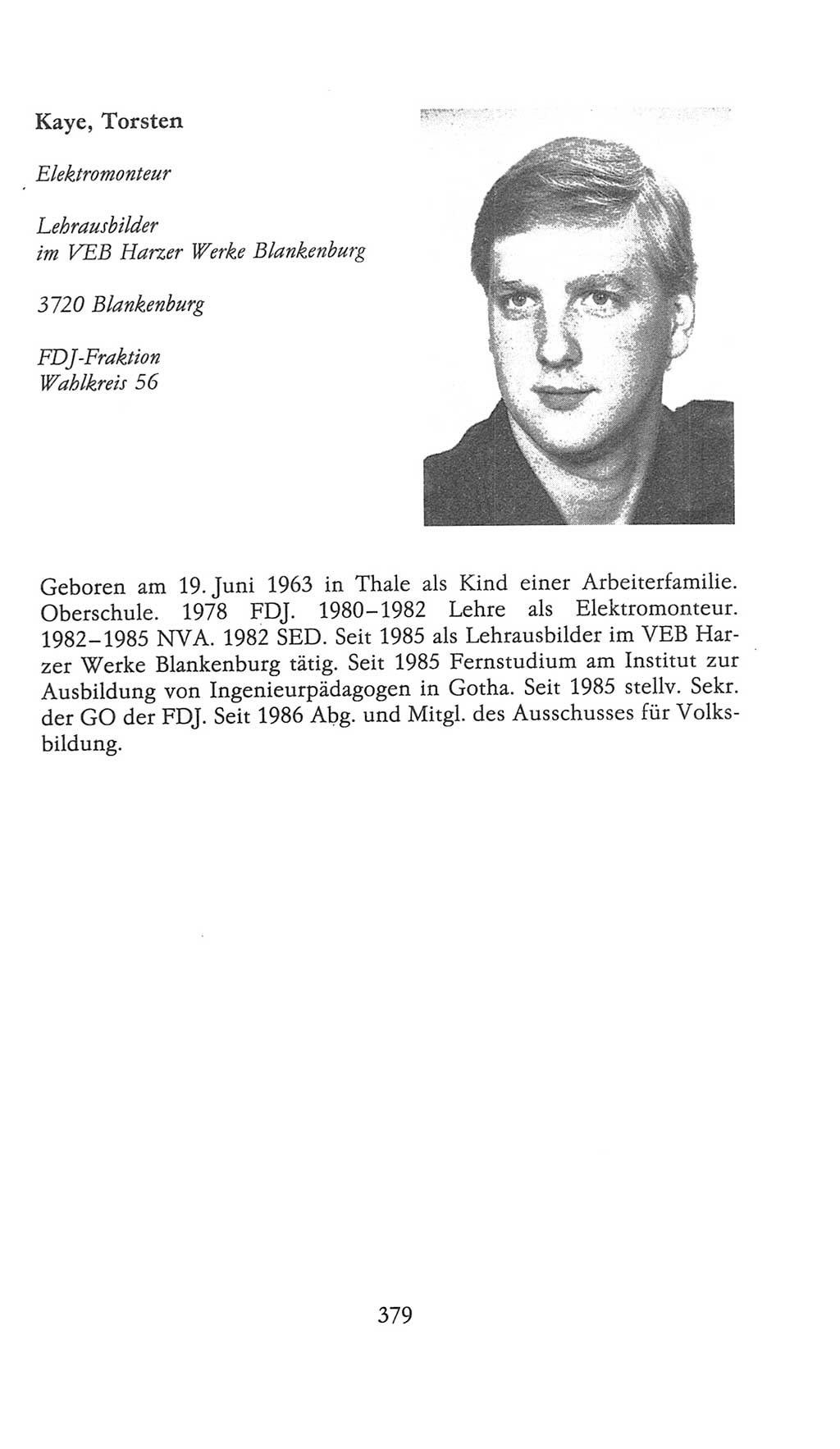 Volkskammer (VK) der Deutschen Demokratischen Republik (DDR), 9. Wahlperiode 1986-1990, Seite 379 (VK. DDR 9. WP. 1986-1990, S. 379)