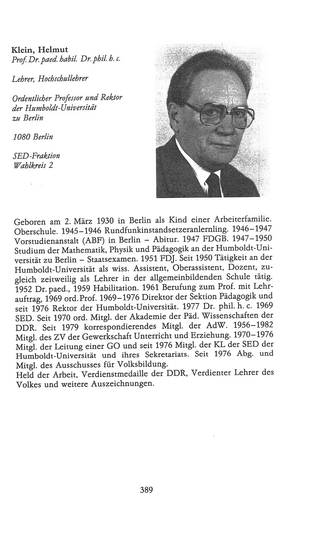 Volkskammer (VK) der Deutschen Demokratischen Republik (DDR), 9. Wahlperiode 1986-1990, Seite 389 (VK. DDR 9. WP. 1986-1990, S. 389)