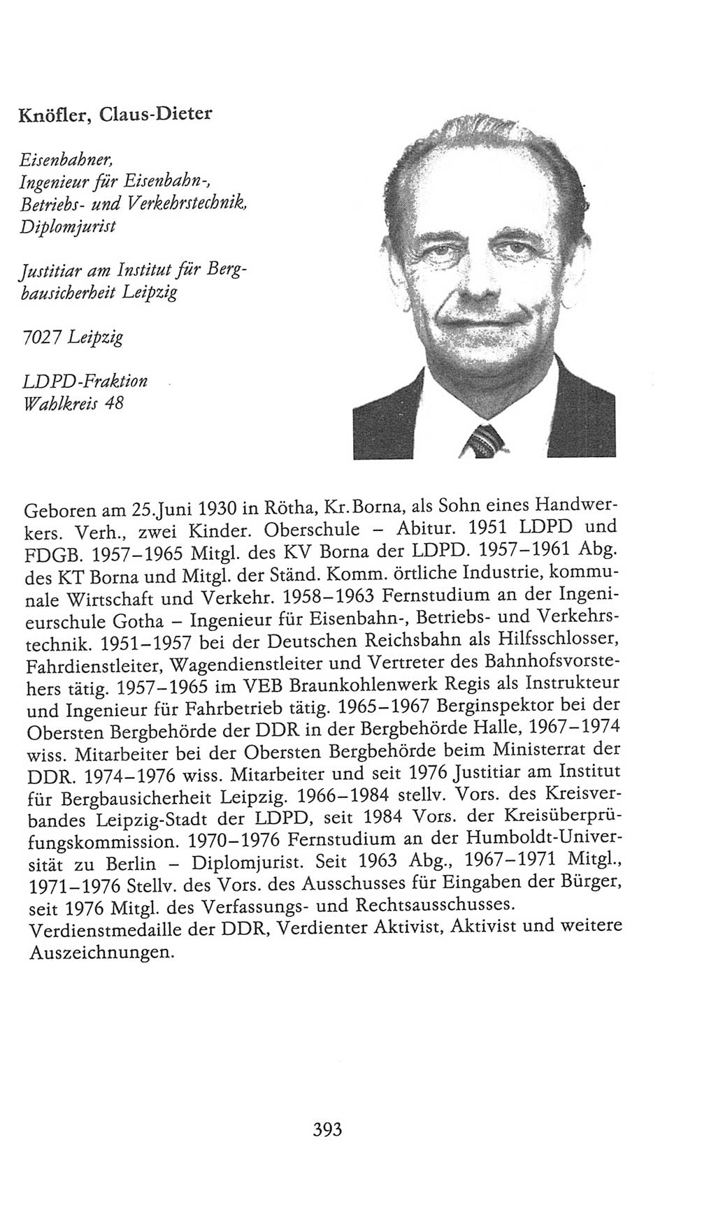 Volkskammer (VK) der Deutschen Demokratischen Republik (DDR), 9. Wahlperiode 1986-1990, Seite 393 (VK. DDR 9. WP. 1986-1990, S. 393)