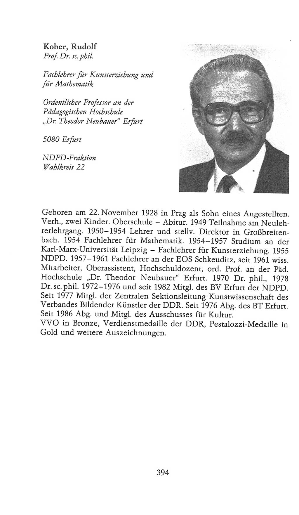 Volkskammer (VK) der Deutschen Demokratischen Republik (DDR), 9. Wahlperiode 1986-1990, Seite 394 (VK. DDR 9. WP. 1986-1990, S. 394)