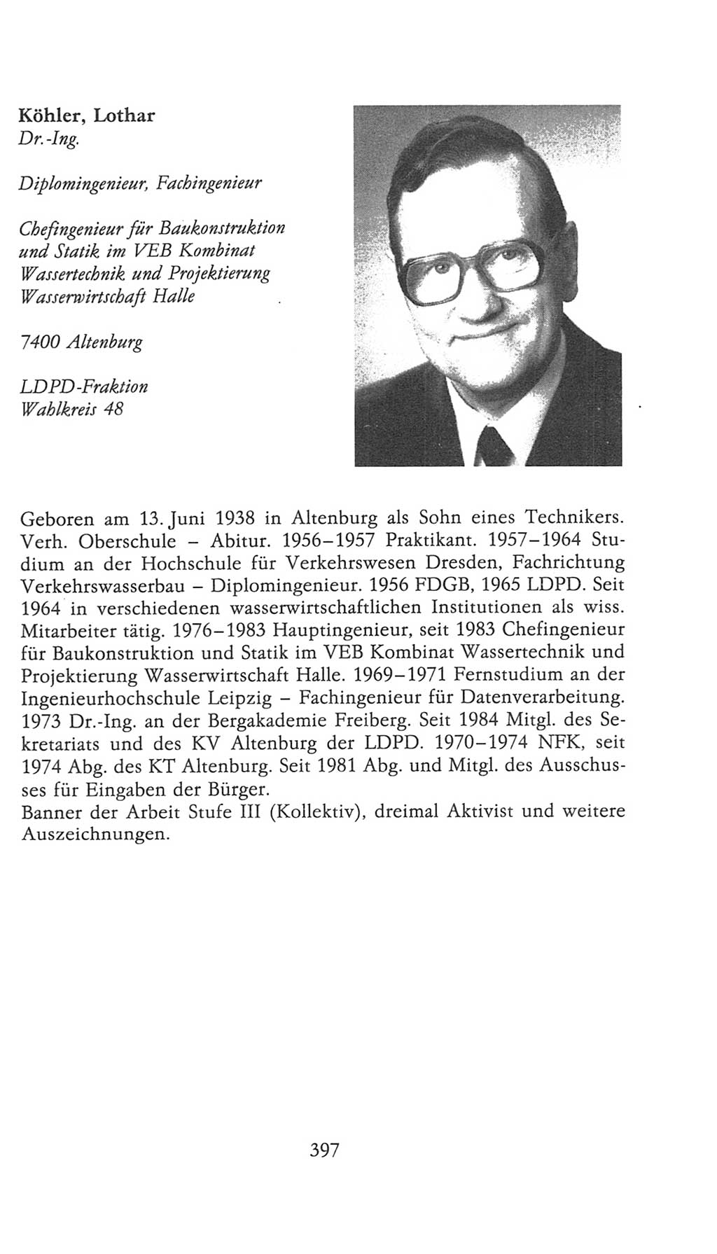 Volkskammer (VK) der Deutschen Demokratischen Republik (DDR), 9. Wahlperiode 1986-1990, Seite 397 (VK. DDR 9. WP. 1986-1990, S. 397)