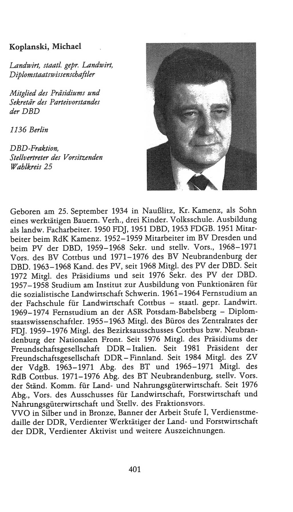 Volkskammer (VK) der Deutschen Demokratischen Republik (DDR), 9. Wahlperiode 1986-1990, Seite 401 (VK. DDR 9. WP. 1986-1990, S. 401)