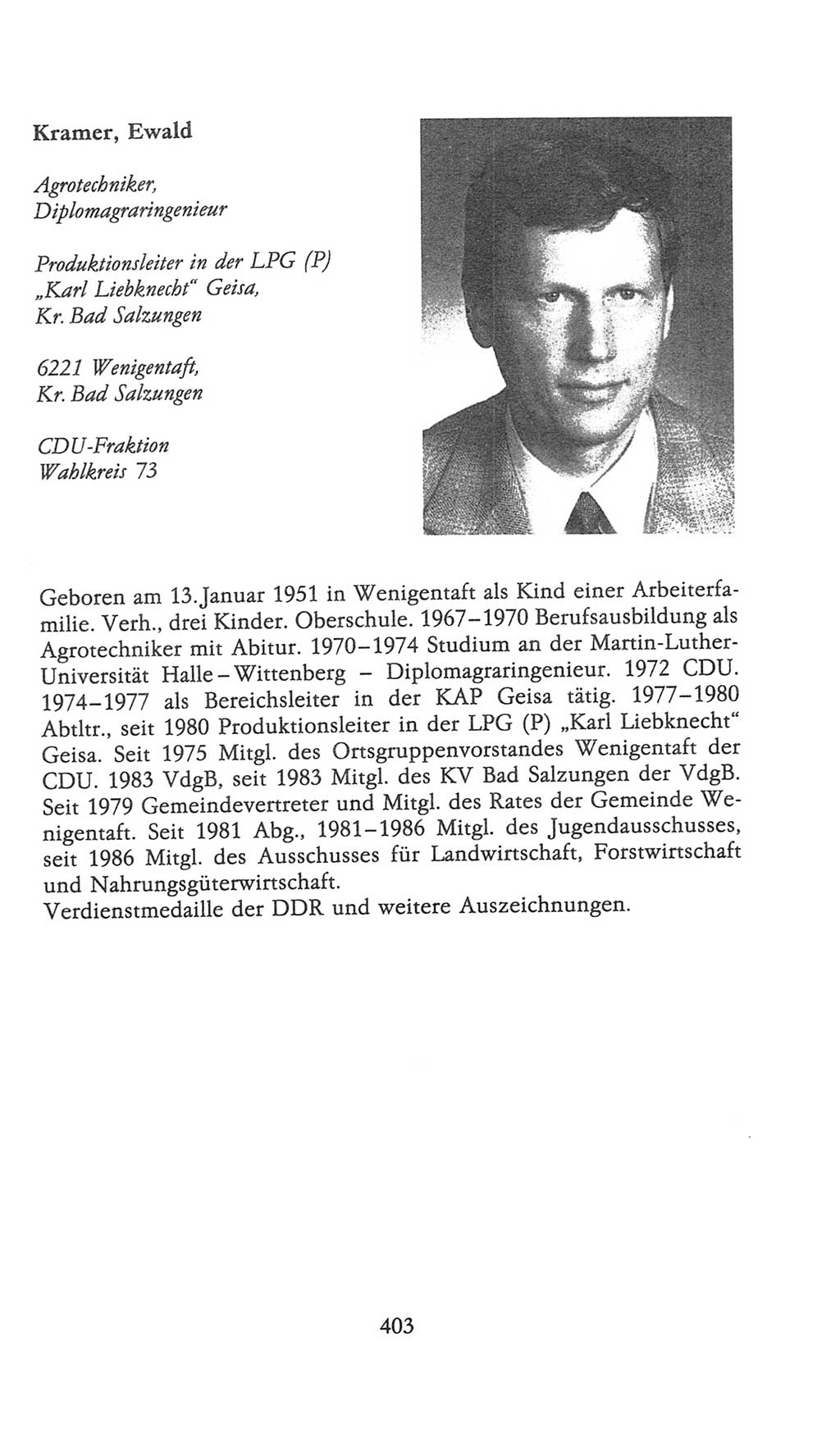 Volkskammer (VK) der Deutschen Demokratischen Republik (DDR), 9. Wahlperiode 1986-1990, Seite 403 (VK. DDR 9. WP. 1986-1990, S. 403)