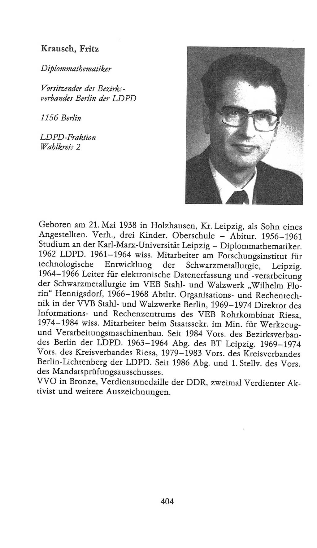 Volkskammer (VK) der Deutschen Demokratischen Republik (DDR), 9. Wahlperiode 1986-1990, Seite 404 (VK. DDR 9. WP. 1986-1990, S. 404)