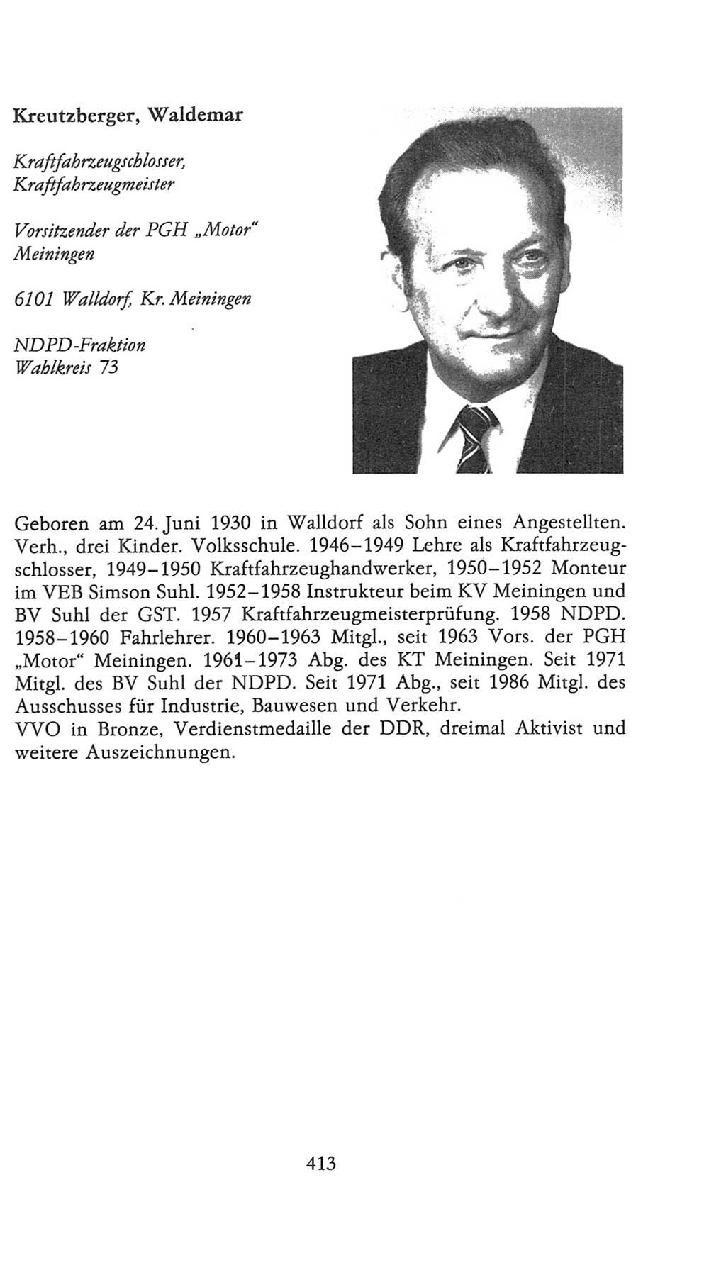 Volkskammer (VK) der Deutschen Demokratischen Republik (DDR), 9. Wahlperiode 1986-1990, Seite 413 (VK. DDR 9. WP. 1986-1990, S. 413)