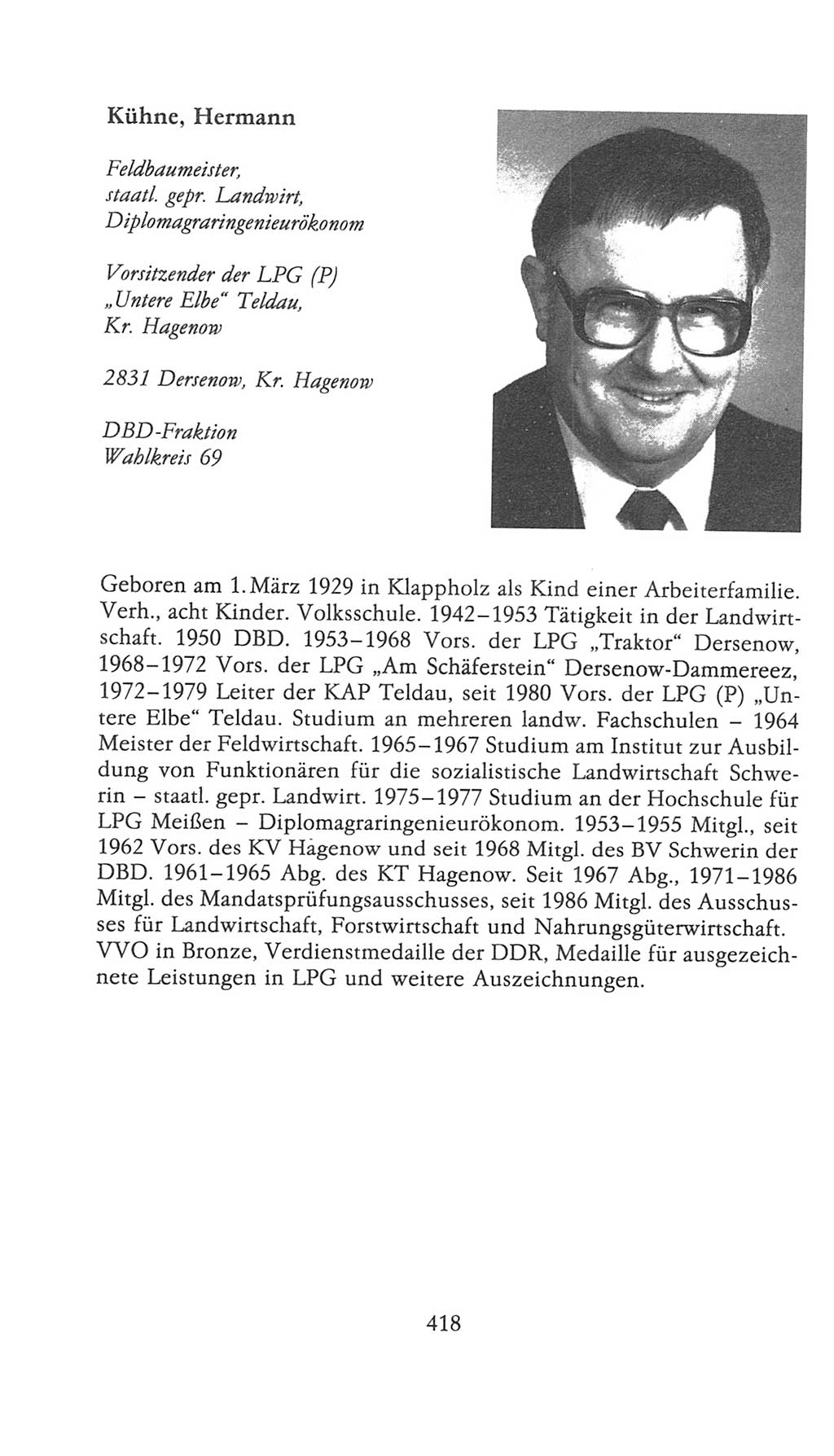 Volkskammer (VK) der Deutschen Demokratischen Republik (DDR), 9. Wahlperiode 1986-1990, Seite 418 (VK. DDR 9. WP. 1986-1990, S. 418)
