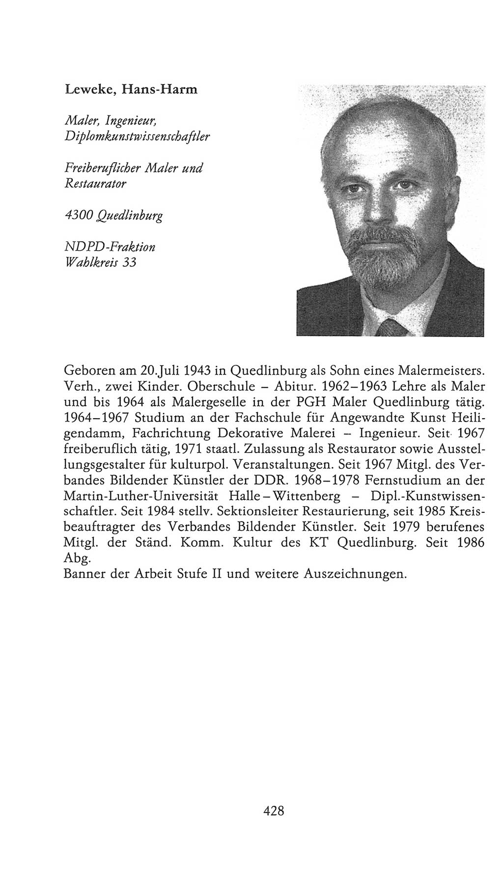 Volkskammer (VK) der Deutschen Demokratischen Republik (DDR), 9. Wahlperiode 1986-1990, Seite 428 (VK. DDR 9. WP. 1986-1990, S. 428)