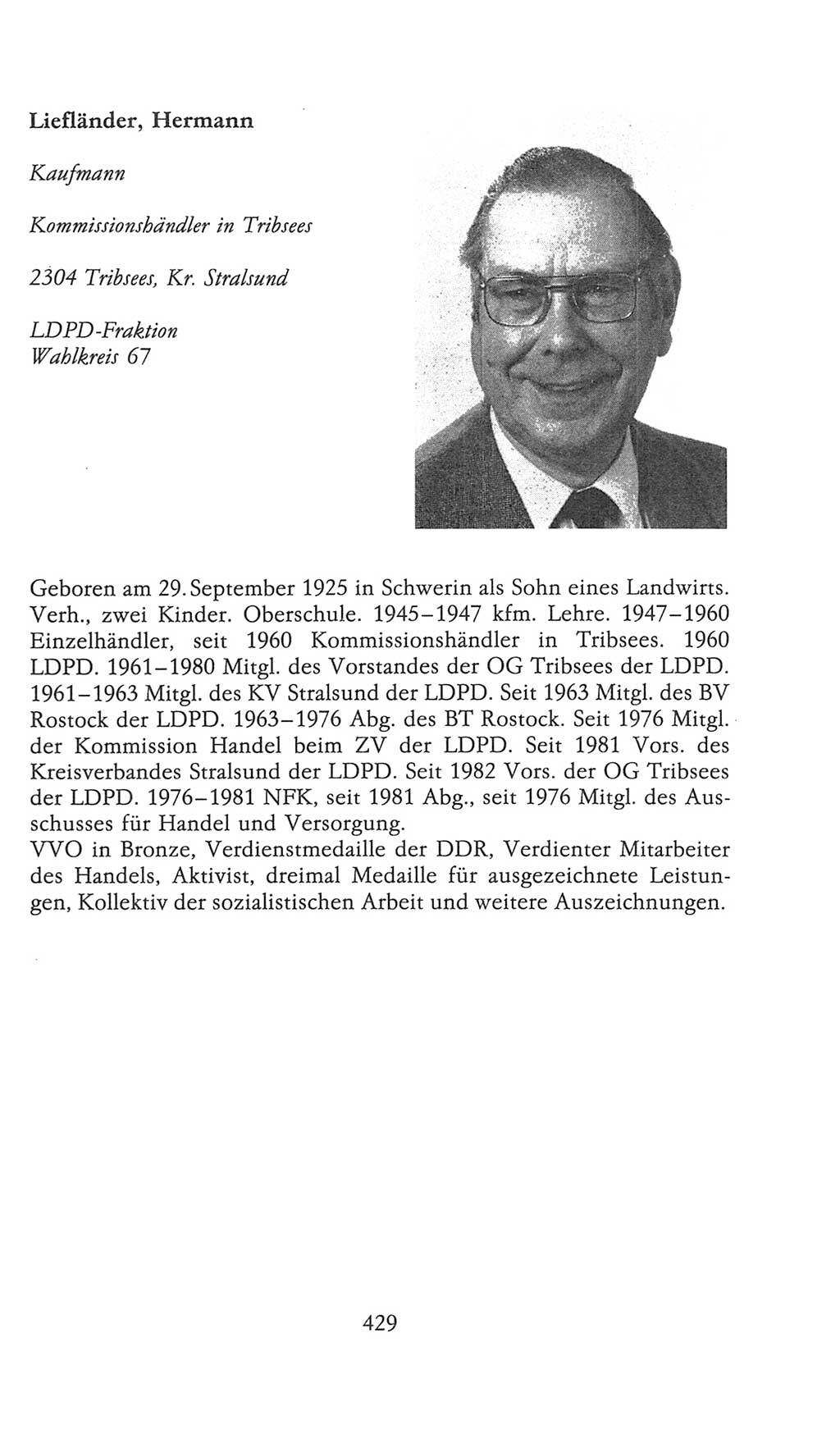 Volkskammer (VK) der Deutschen Demokratischen Republik (DDR), 9. Wahlperiode 1986-1990, Seite 429 (VK. DDR 9. WP. 1986-1990, S. 429)