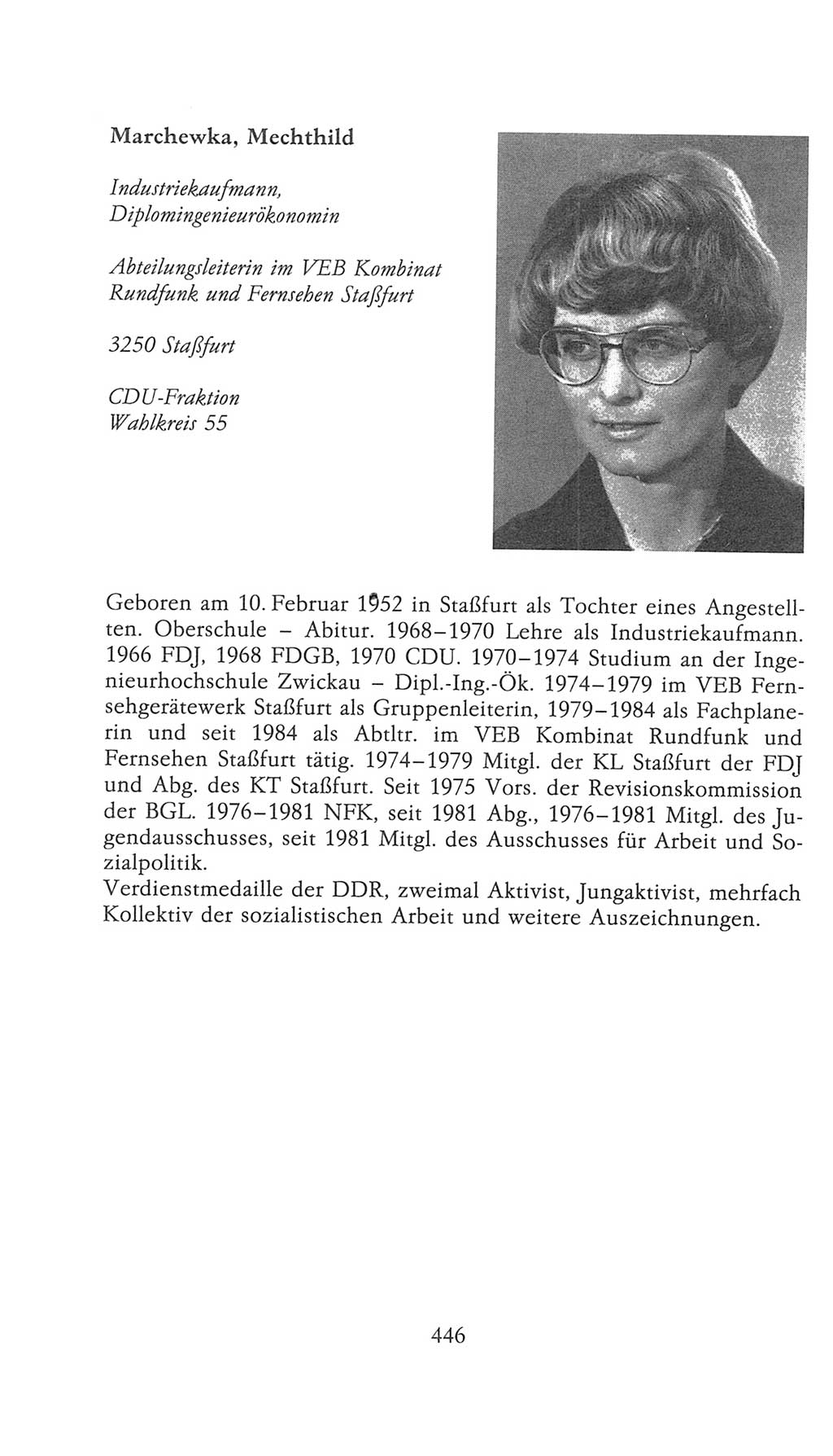 Volkskammer (VK) der Deutschen Demokratischen Republik (DDR), 9. Wahlperiode 1986-1990, Seite 446 (VK. DDR 9. WP. 1986-1990, S. 446)