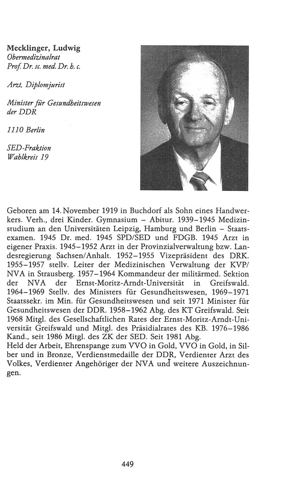 Volkskammer (VK) der Deutschen Demokratischen Republik (DDR), 9. Wahlperiode 1986-1990, Seite 449 (VK. DDR 9. WP. 1986-1990, S. 449)