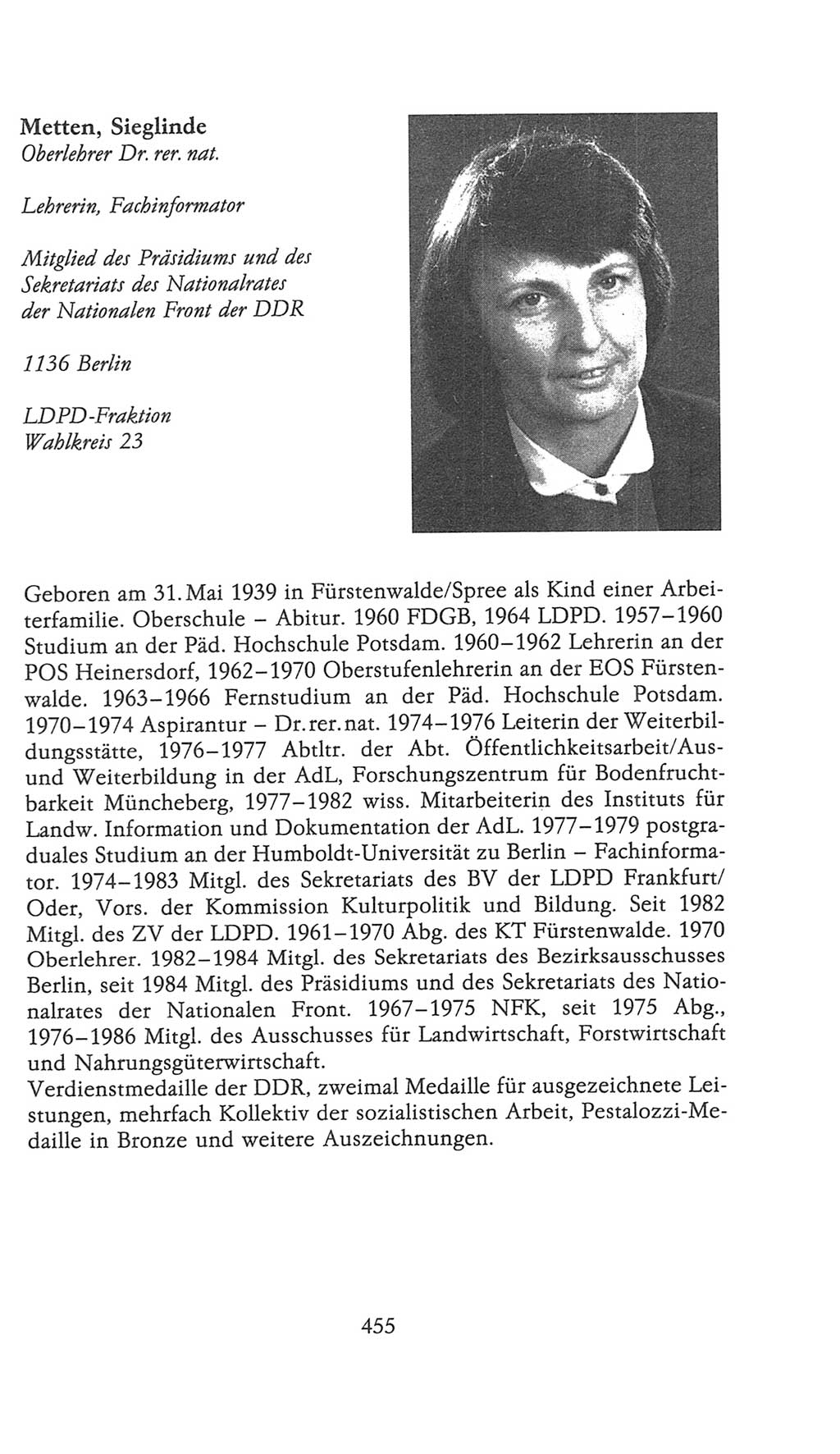 Volkskammer (VK) der Deutschen Demokratischen Republik (DDR), 9. Wahlperiode 1986-1990, Seite 455 (VK. DDR 9. WP. 1986-1990, S. 455)