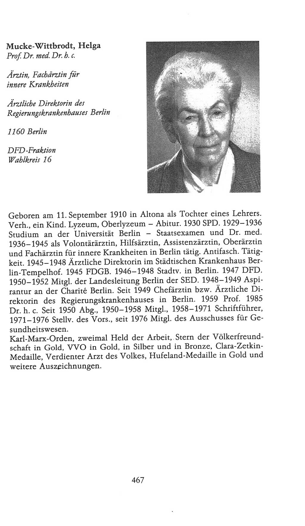 Volkskammer (VK) der Deutschen Demokratischen Republik (DDR), 9. Wahlperiode 1986-1990, Seite 467 (VK. DDR 9. WP. 1986-1990, S. 467)