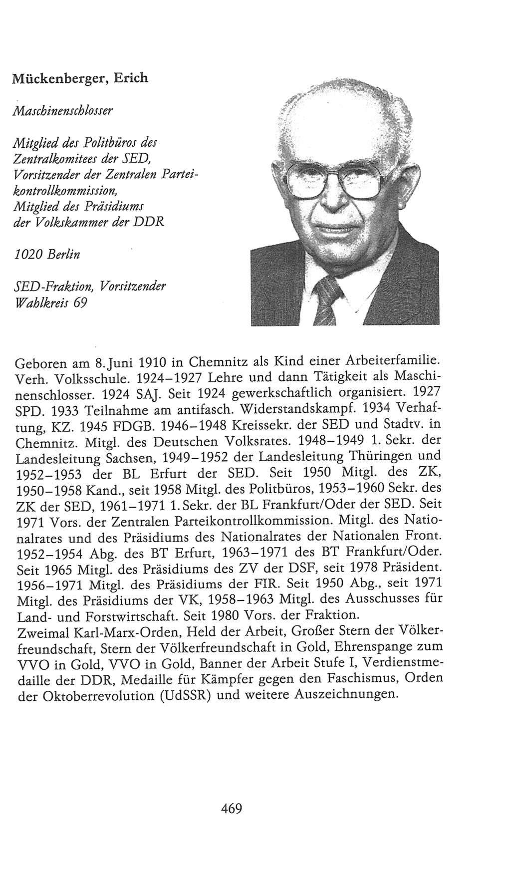 Volkskammer (VK) der Deutschen Demokratischen Republik (DDR), 9. Wahlperiode 1986-1990, Seite 469 (VK. DDR 9. WP. 1986-1990, S. 469)