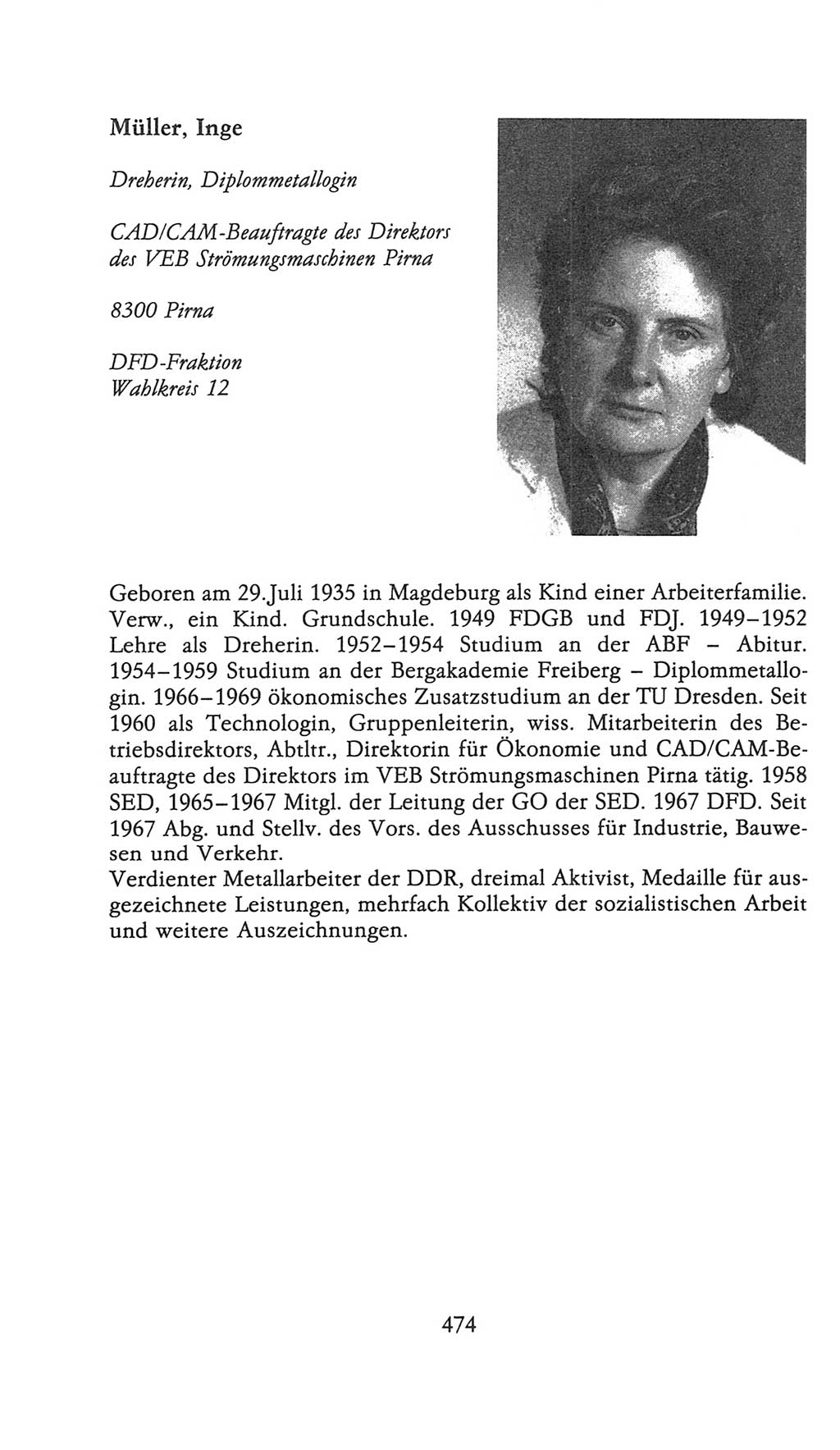 Volkskammer (VK) der Deutschen Demokratischen Republik (DDR), 9. Wahlperiode 1986-1990, Seite 474 (VK. DDR 9. WP. 1986-1990, S. 474)
