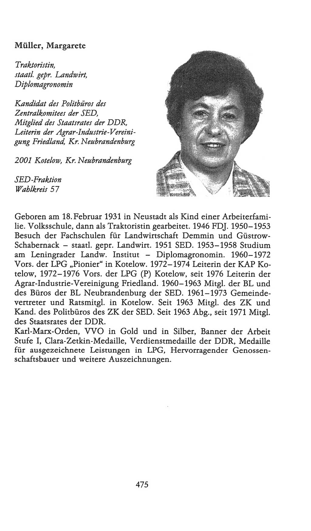 Volkskammer (VK) der Deutschen Demokratischen Republik (DDR), 9. Wahlperiode 1986-1990, Seite 475 (VK. DDR 9. WP. 1986-1990, S. 475)