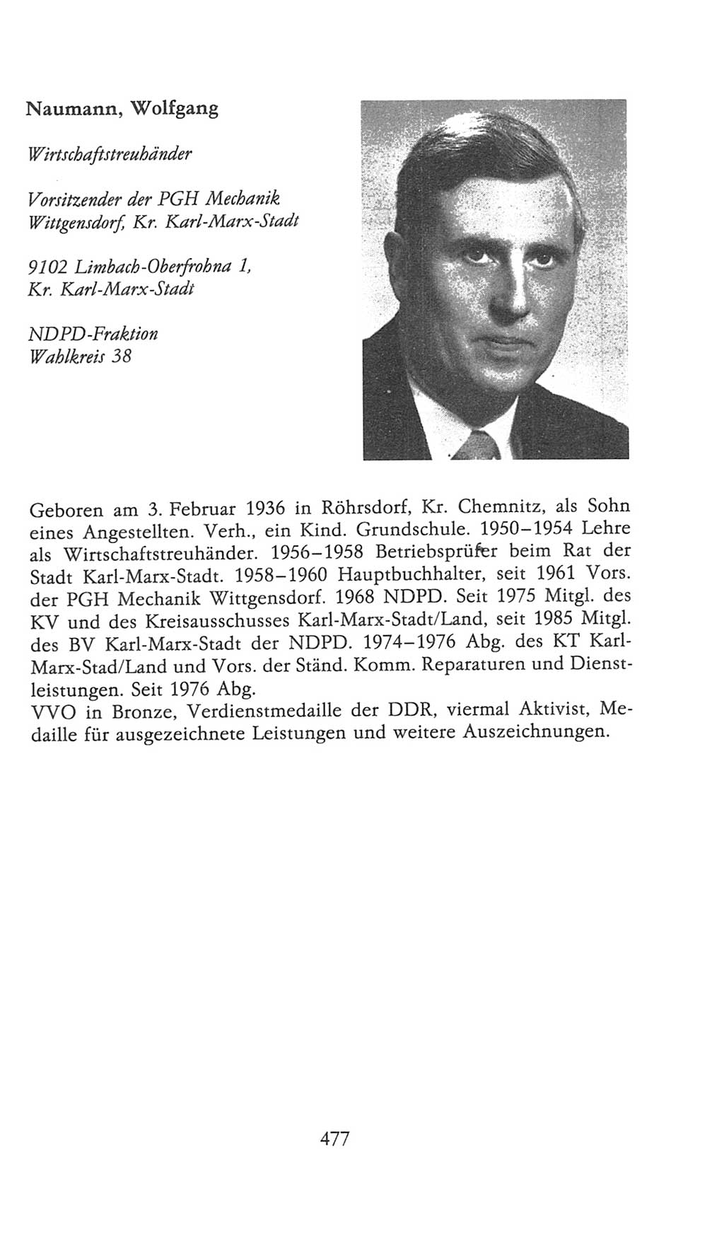 Volkskammer (VK) der Deutschen Demokratischen Republik (DDR), 9. Wahlperiode 1986-1990, Seite 477 (VK. DDR 9. WP. 1986-1990, S. 477)