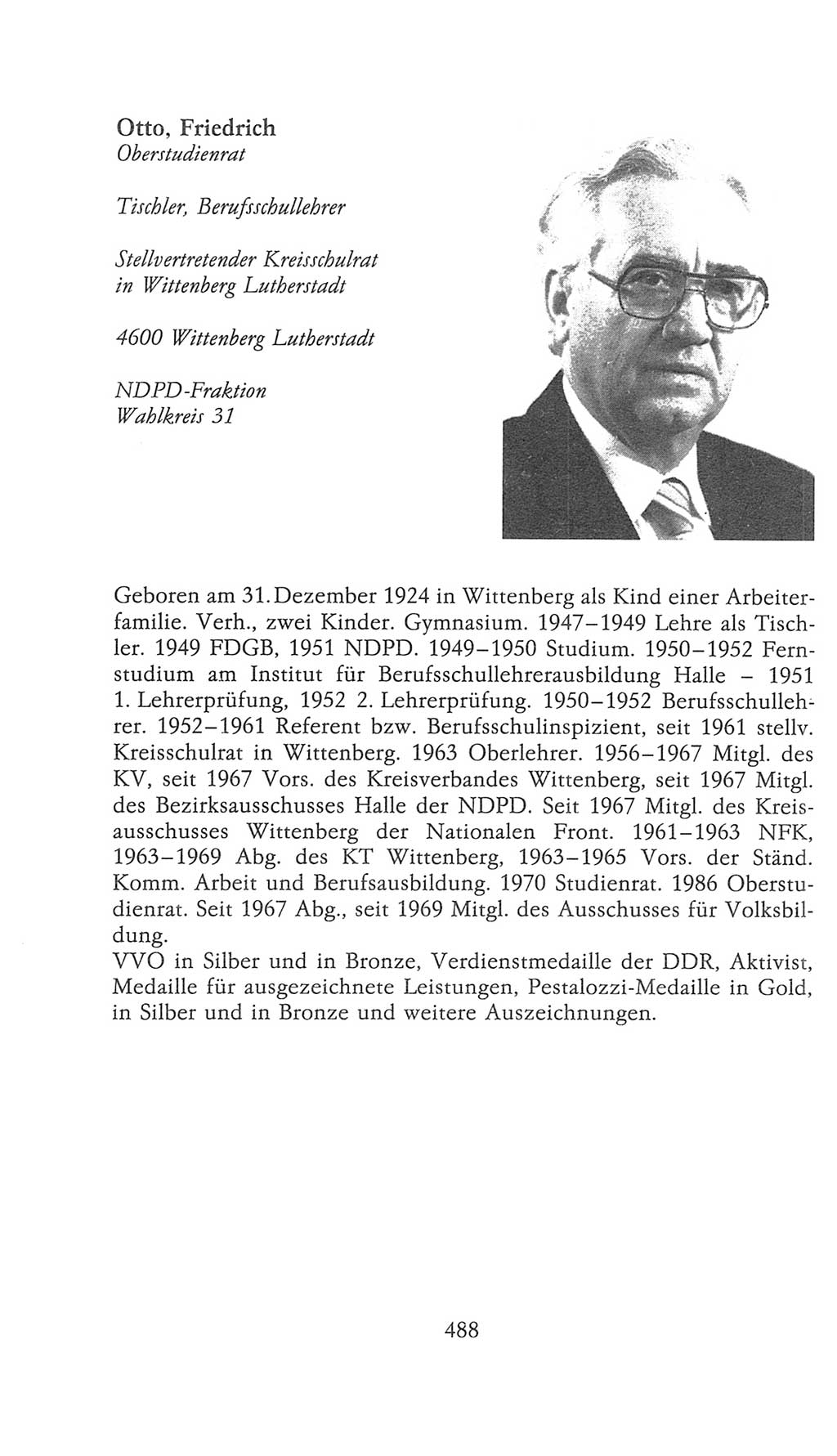 Volkskammer (VK) der Deutschen Demokratischen Republik (DDR), 9. Wahlperiode 1986-1990, Seite 488 (VK. DDR 9. WP. 1986-1990, S. 488)