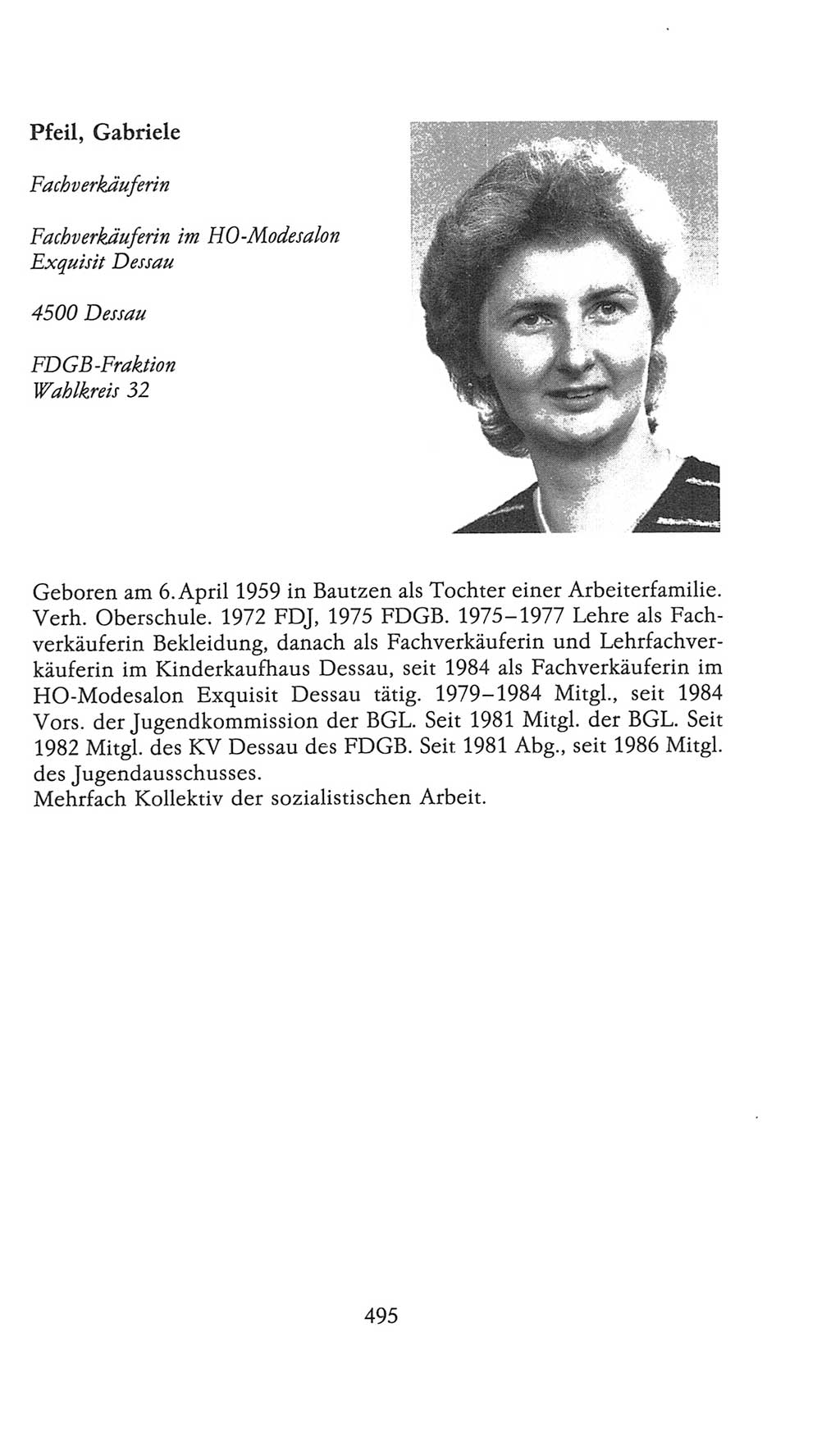 Volkskammer (VK) der Deutschen Demokratischen Republik (DDR), 9. Wahlperiode 1986-1990, Seite 495 (VK. DDR 9. WP. 1986-1990, S. 495)