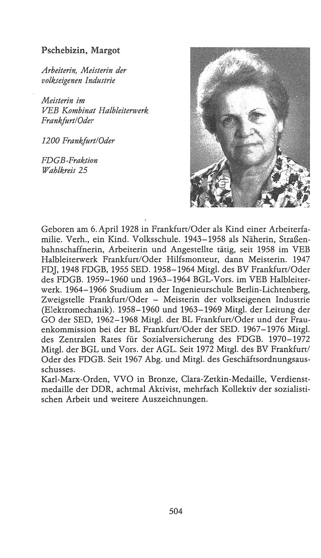Volkskammer (VK) der Deutschen Demokratischen Republik (DDR), 9. Wahlperiode 1986-1990, Seite 504 (VK. DDR 9. WP. 1986-1990, S. 504)