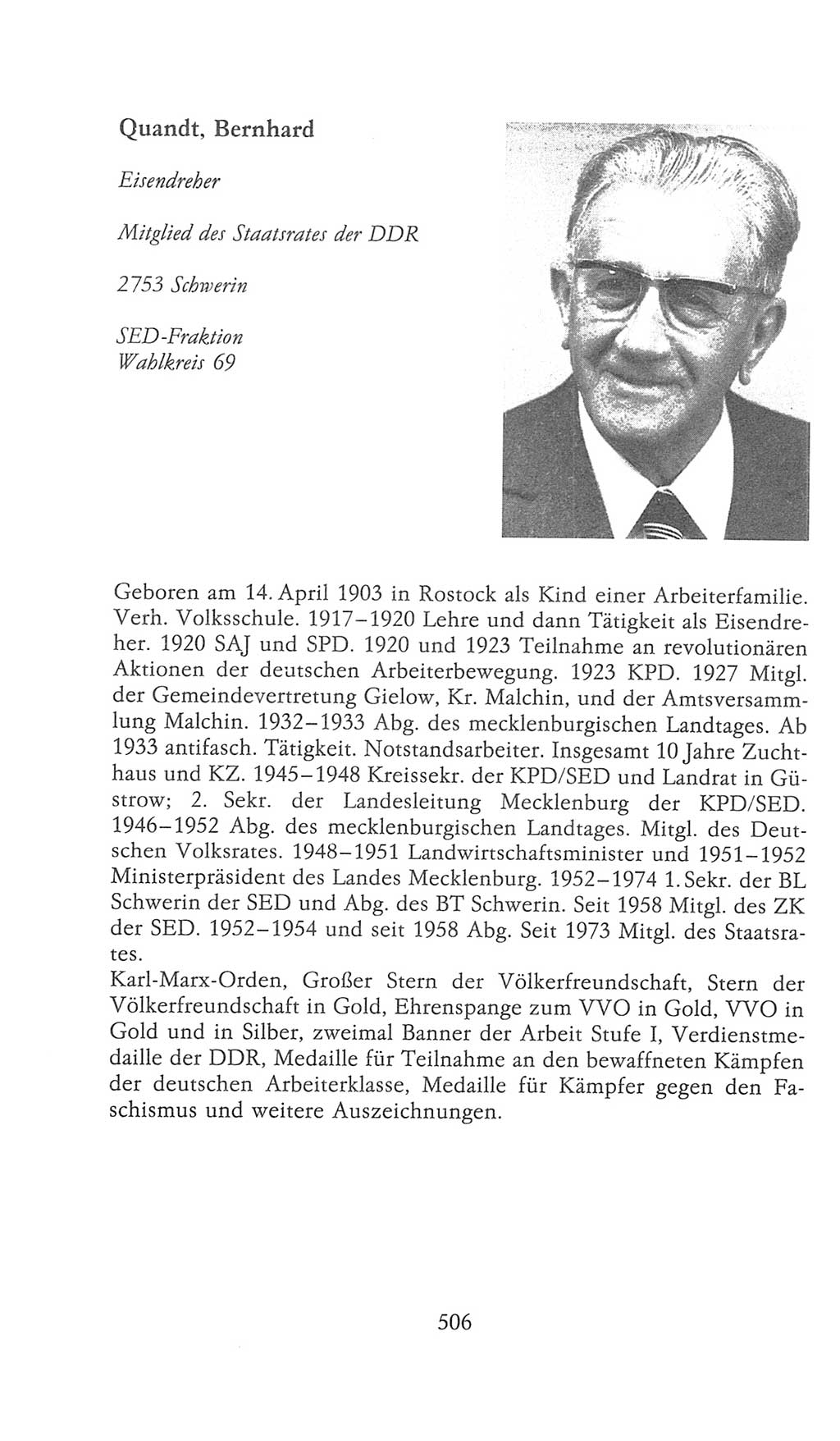 Volkskammer (VK) der Deutschen Demokratischen Republik (DDR), 9. Wahlperiode 1986-1990, Seite 506 (VK. DDR 9. WP. 1986-1990, S. 506)