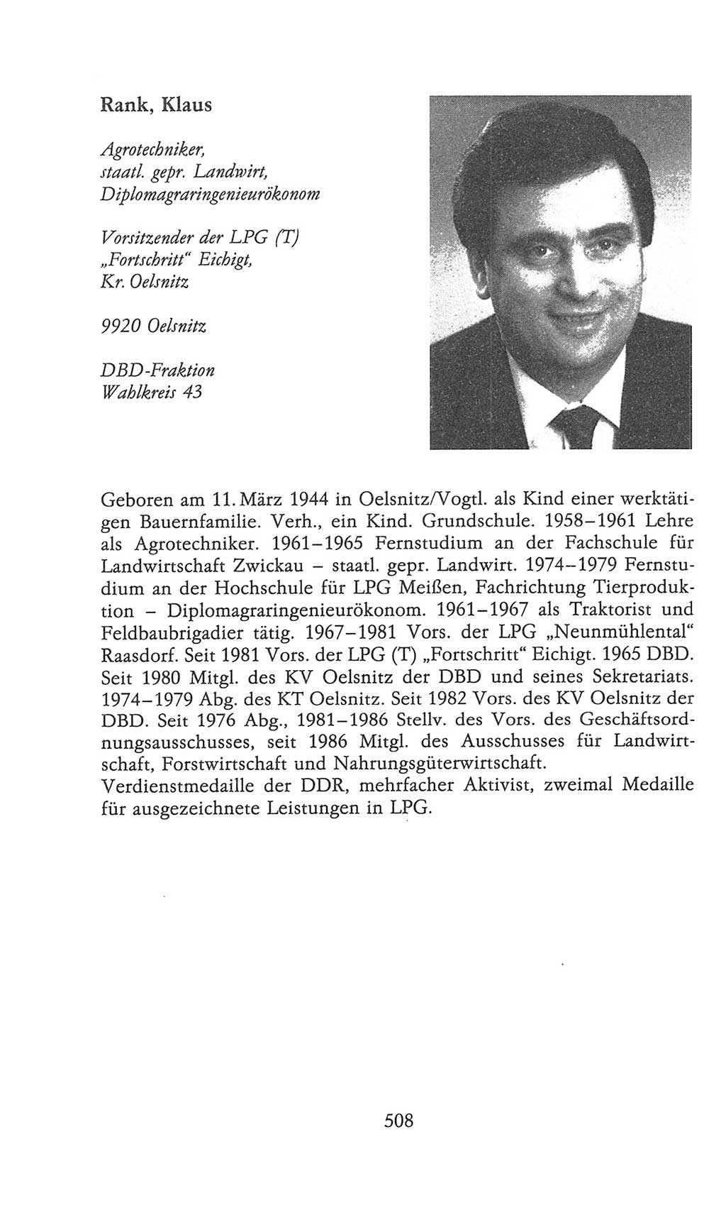 Volkskammer (VK) der Deutschen Demokratischen Republik (DDR), 9. Wahlperiode 1986-1990, Seite 508 (VK. DDR 9. WP. 1986-1990, S. 508)